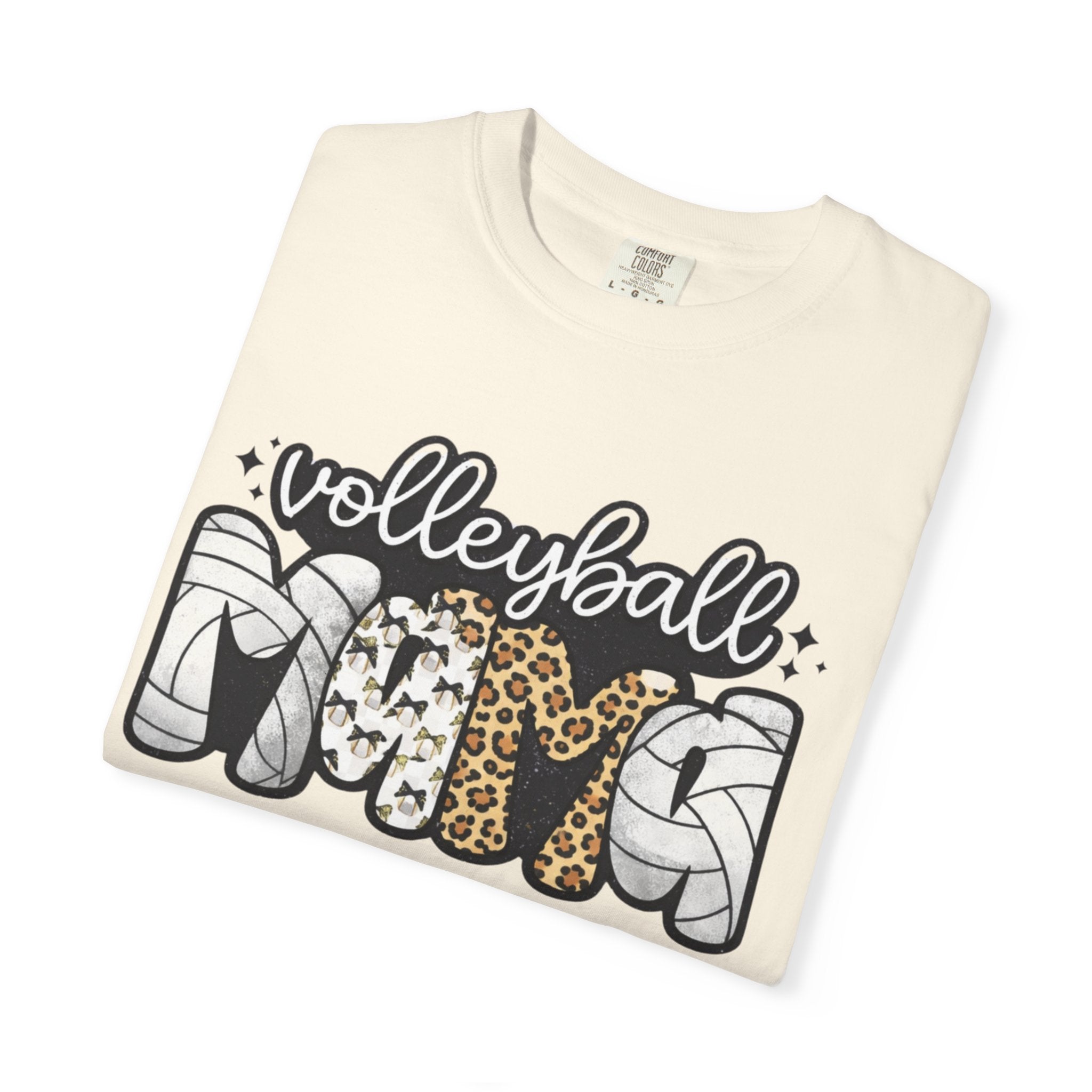 Volleyball Mom T-Shirt — Leopard & Ball Graphic Tee for Coaches & Fans