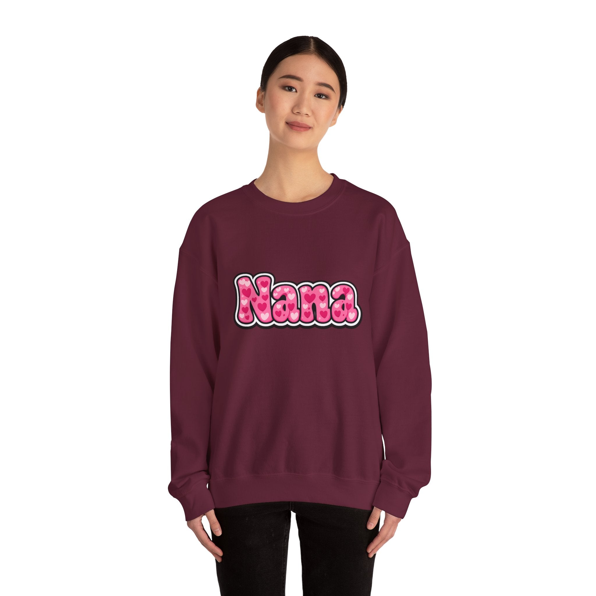 Nana Pink Bubble Text Sweatshirt — Cozy Grandma Gift