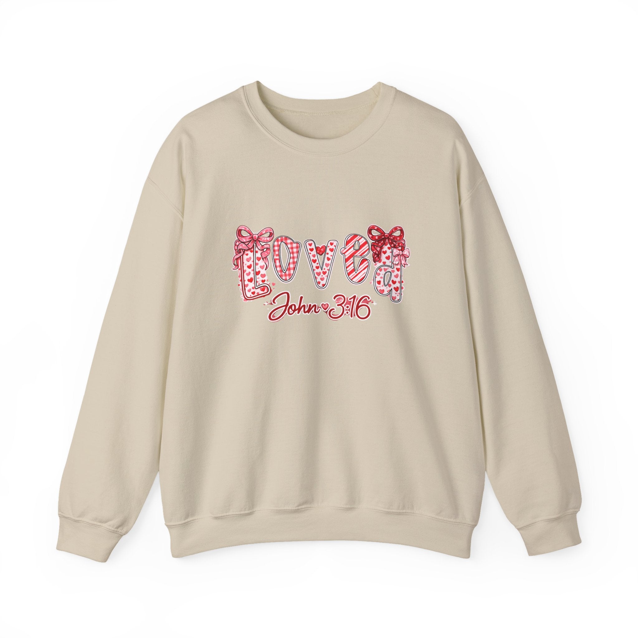 Valentine 'Love' Crewneck Sweatshirt — John 3:16 Script