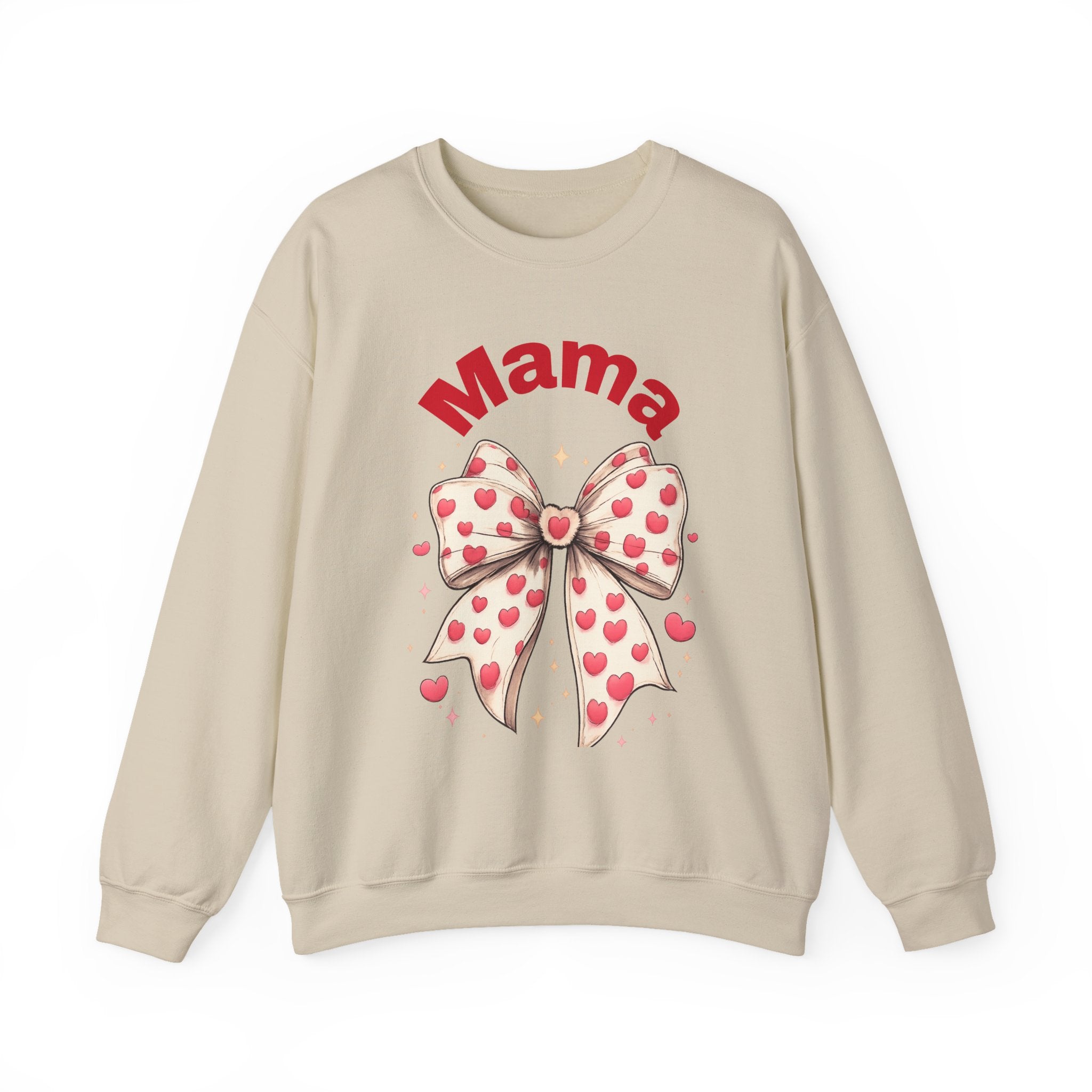 Mama Heart Bow Sweatshirt – Cute Valentine’s Day Mom Crewneck
