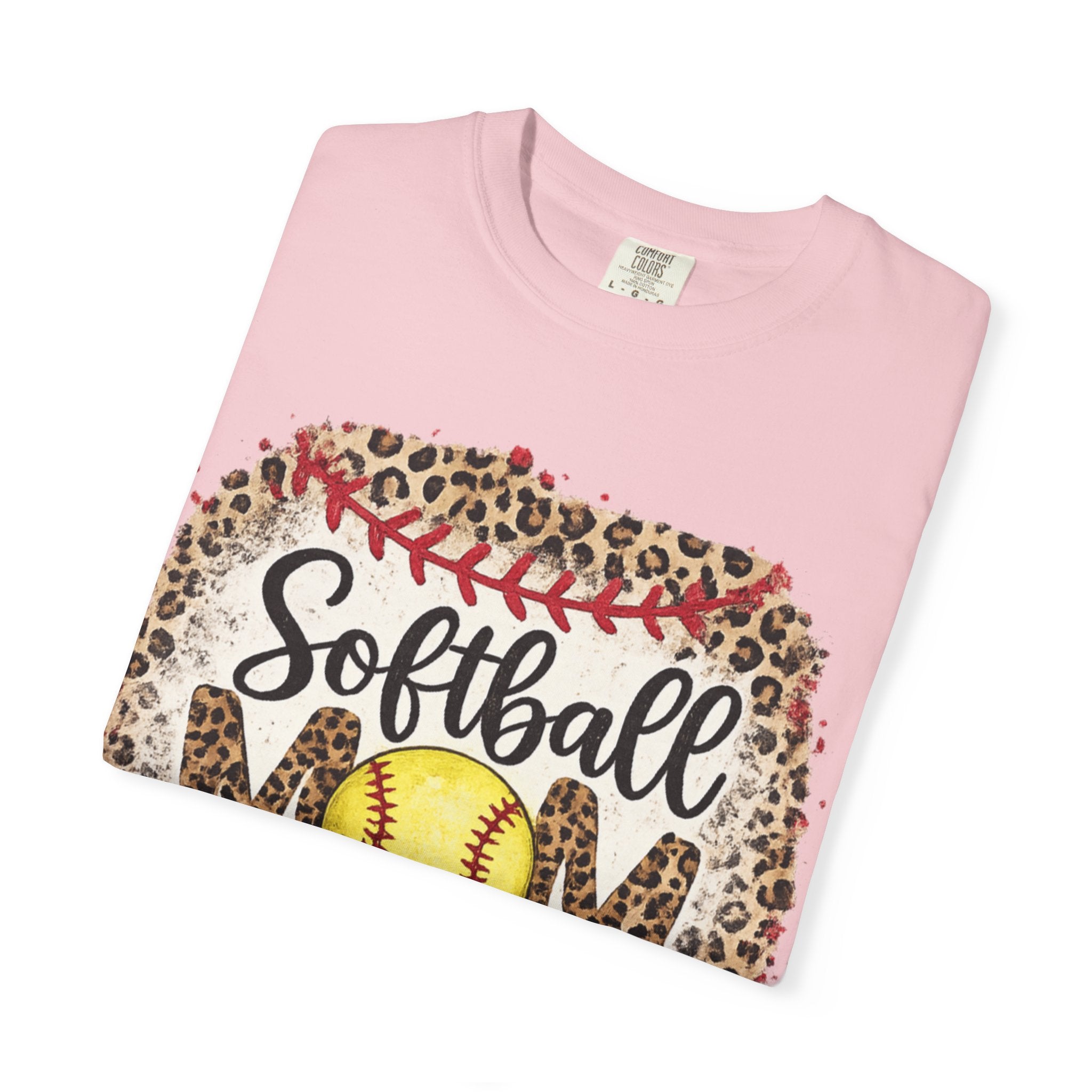 Softball Mom Leopard Graphic T-Shirt