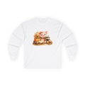 Long Sleeve Tee — Cute Fall Pig with Pumpkins & Sunflower Autumn Graphic