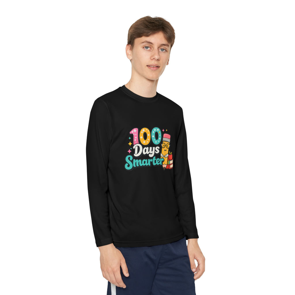 Youth Long Sleeve Tee - "100 Days Smarter" School Celebration Shirt
