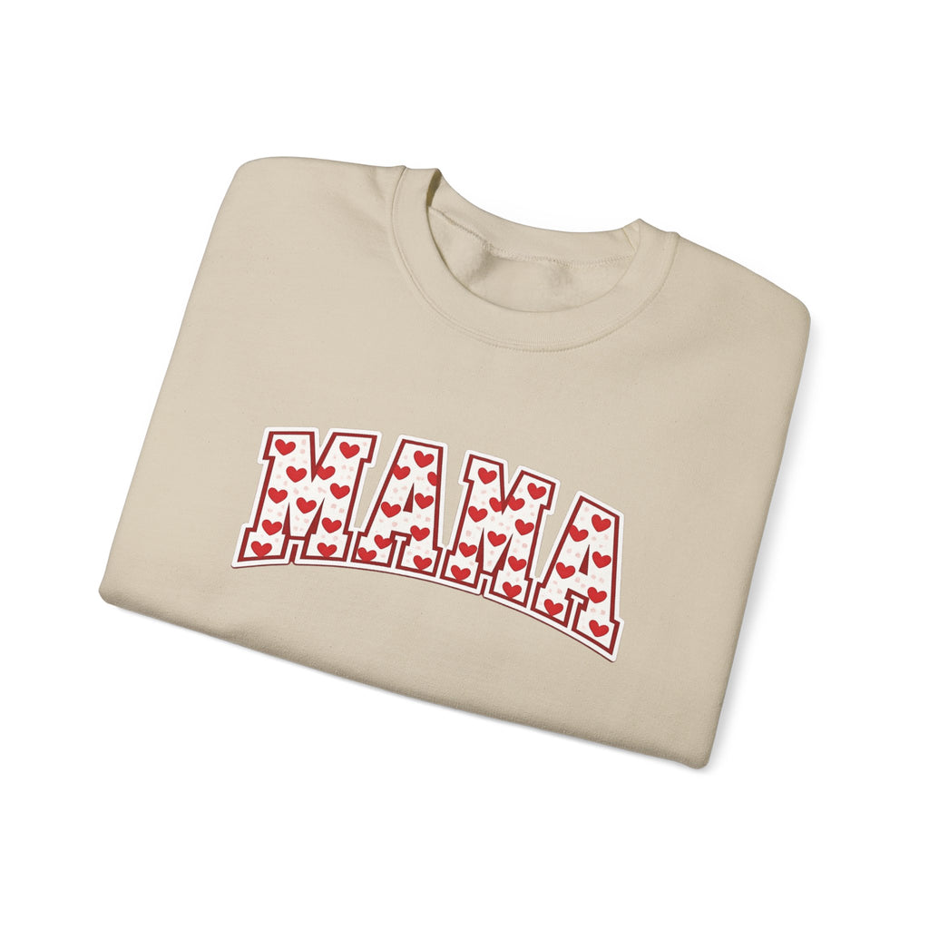Mama Heart Pattern Sweatshirt — Women's Mother's Day Crewneck