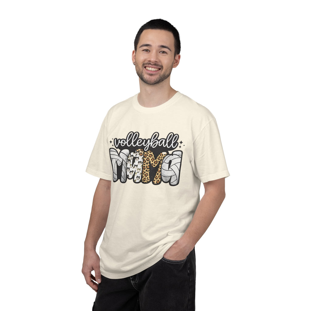 Volleyball Mom T-Shirt — Leopard & Ball Graphic Tee for Coaches & Fans
