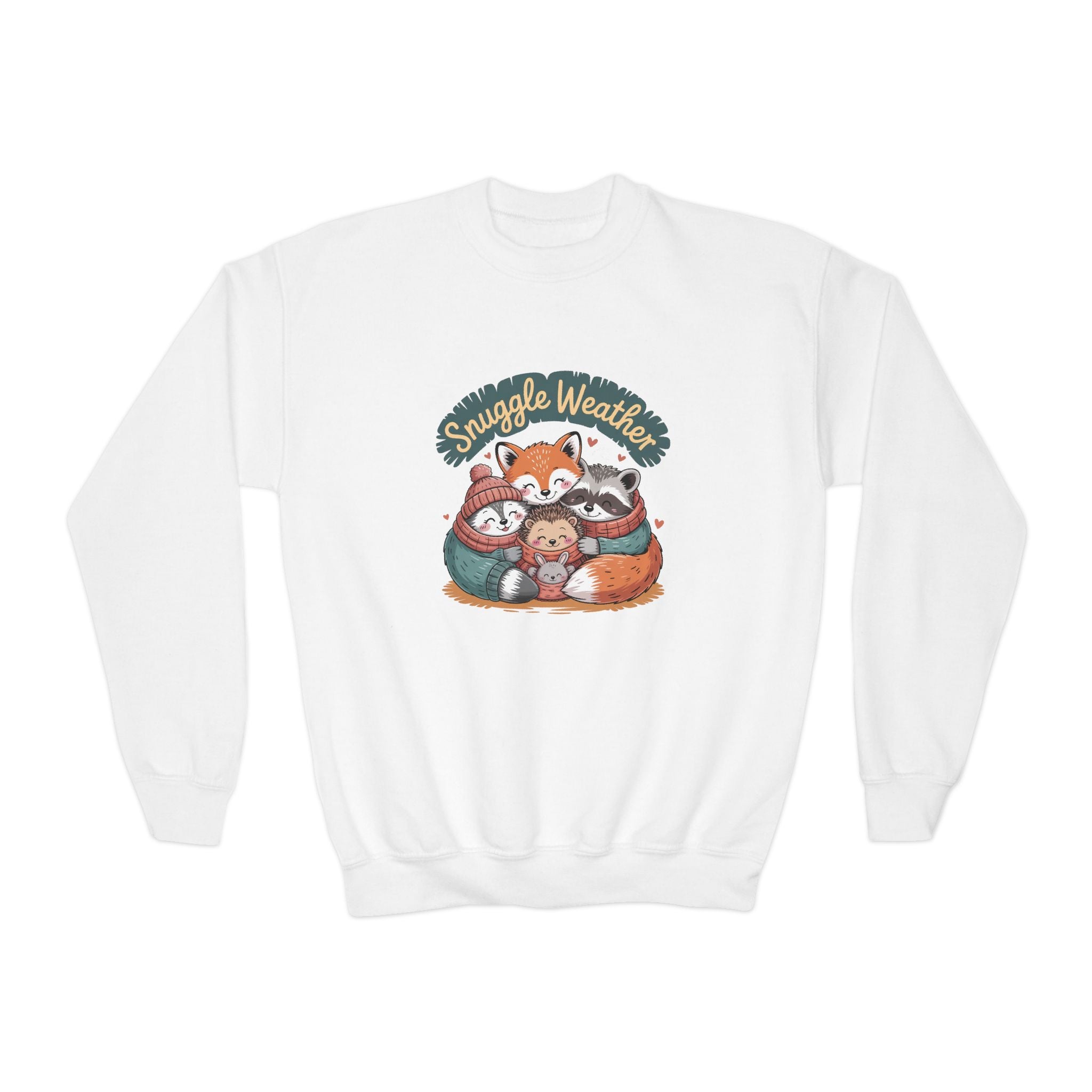 Youth Sweatshirt — "Snuggle Weather" Forest Animal Crewneck