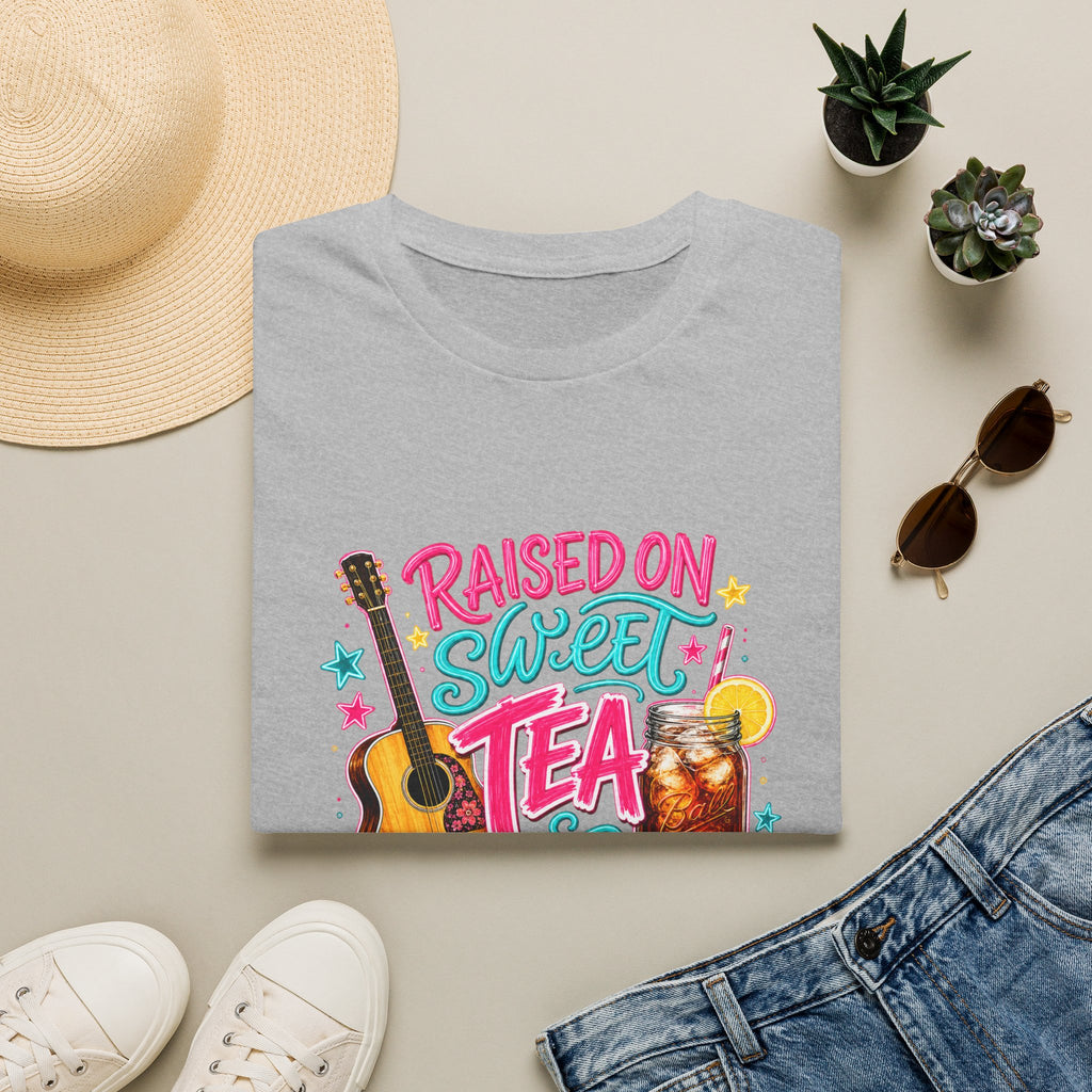 Raised On Sweet Tea T-Shirt — 90s Country Guitar & Iced Tea Graphic Tee