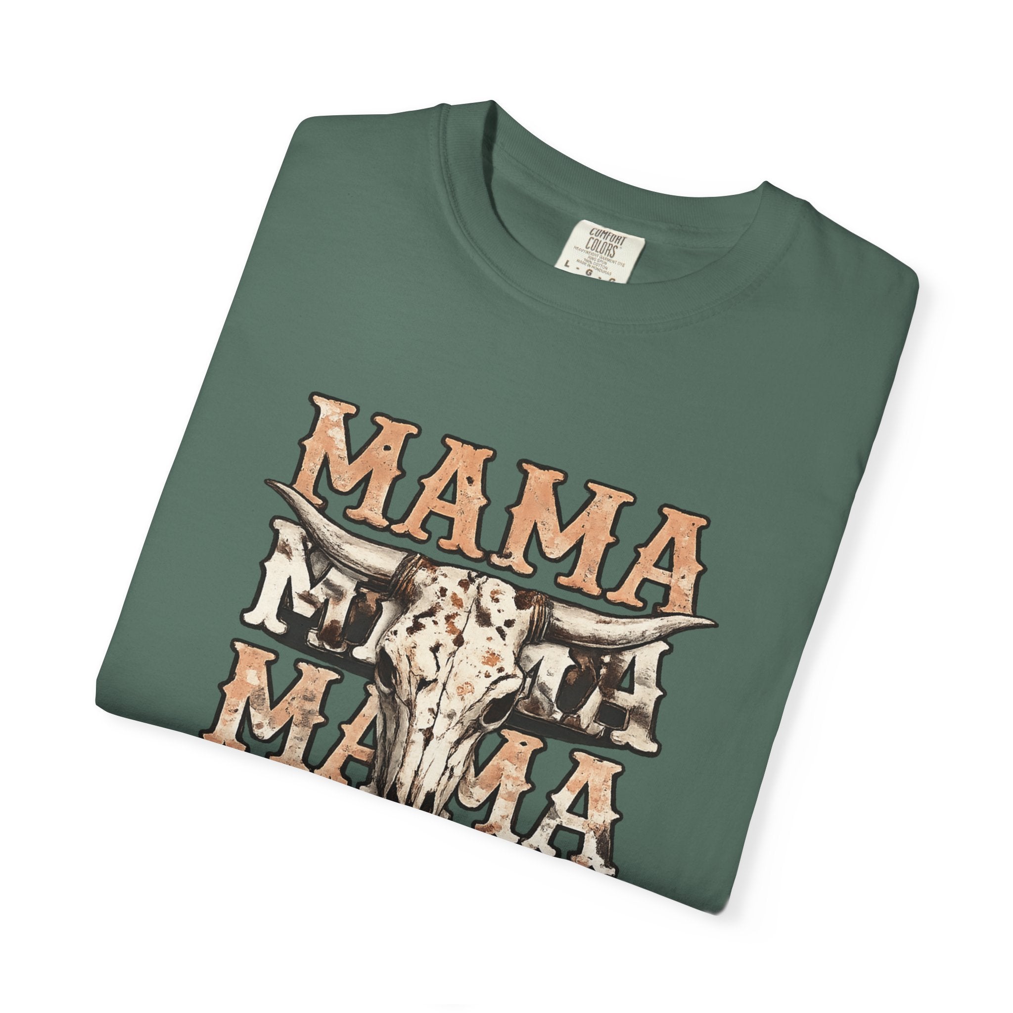 Mama Cow Skull Graphic T-Shirt — Western Boho Mom Tee