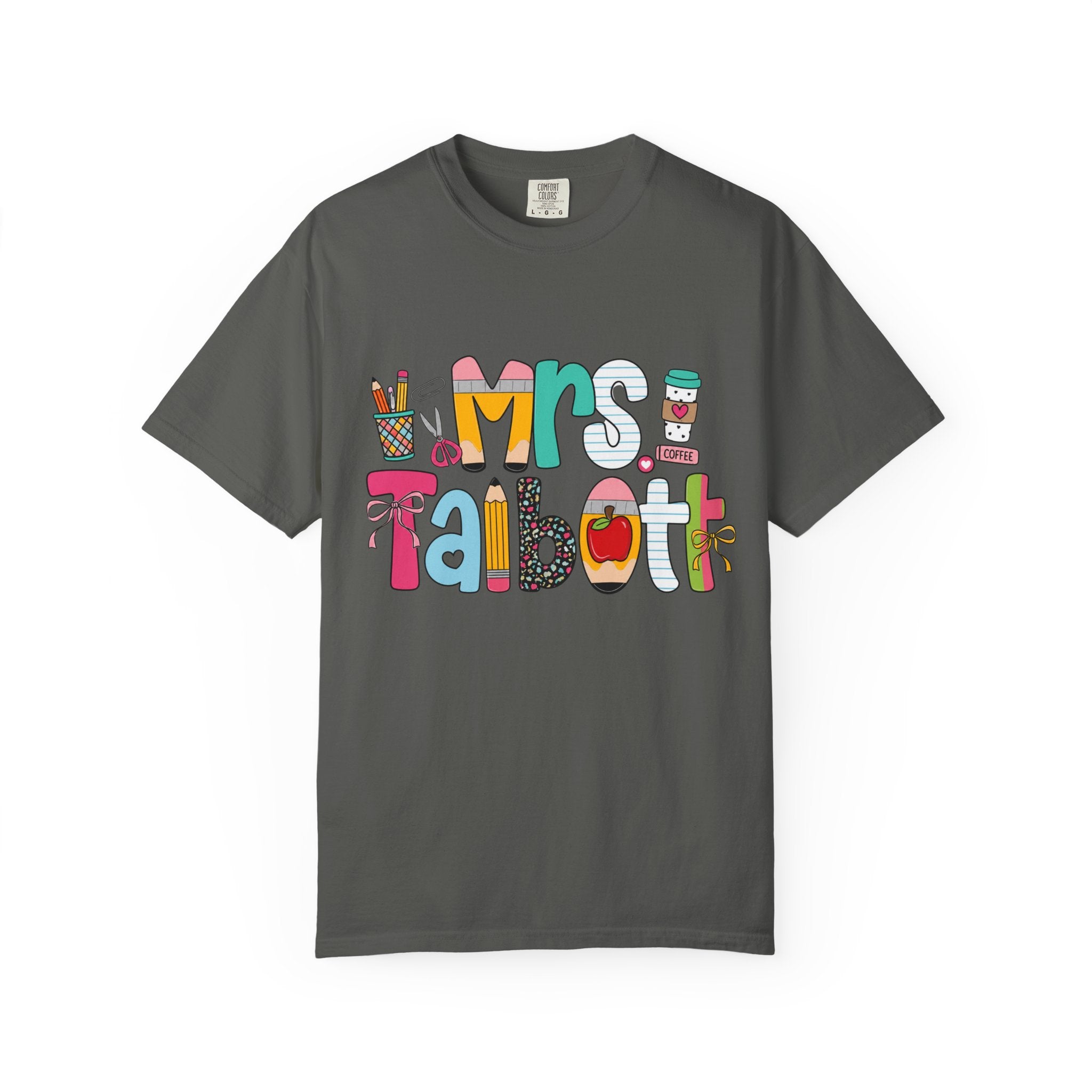 Teacher Name T‑Shirt — "Mrs. Talbott" Cute Classroom Doodle Design