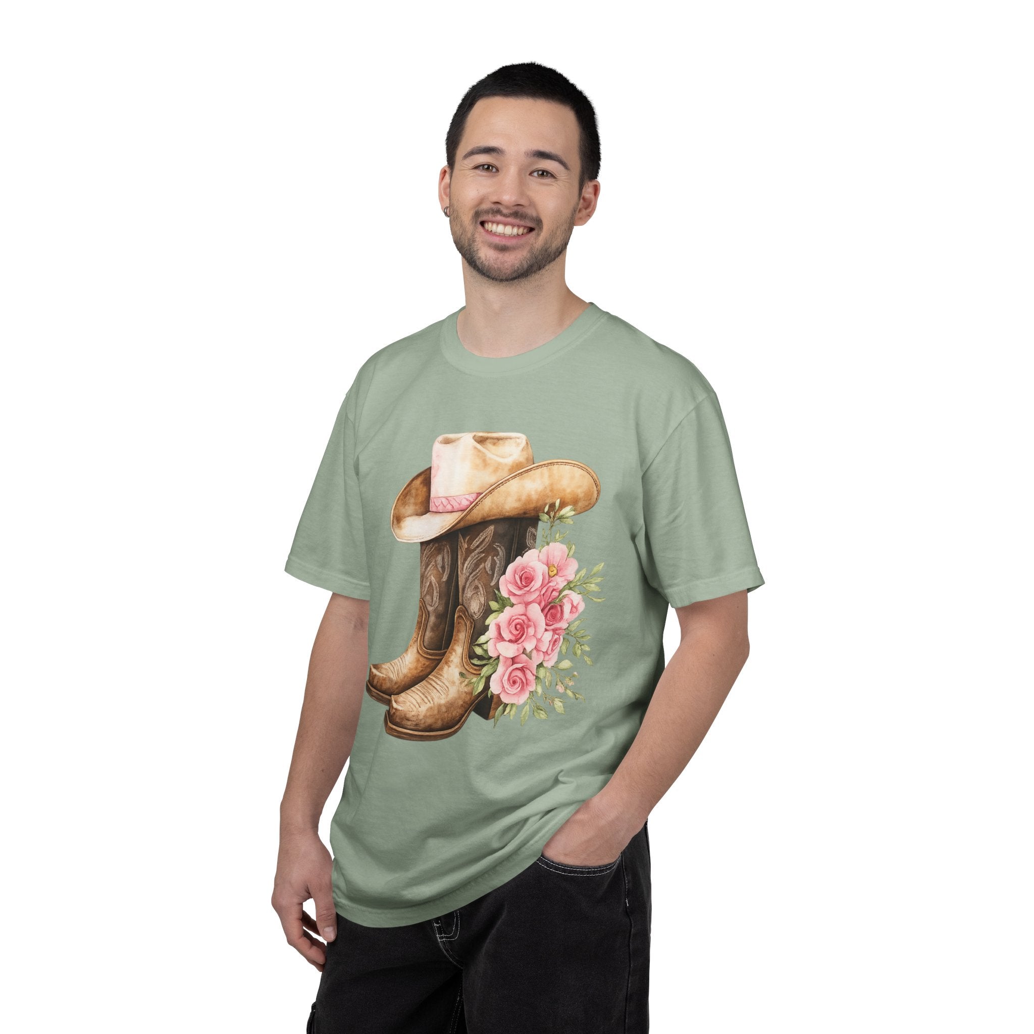 Cowboy Boots & Hat Floral T-Shirt — Western Country Floral Tee