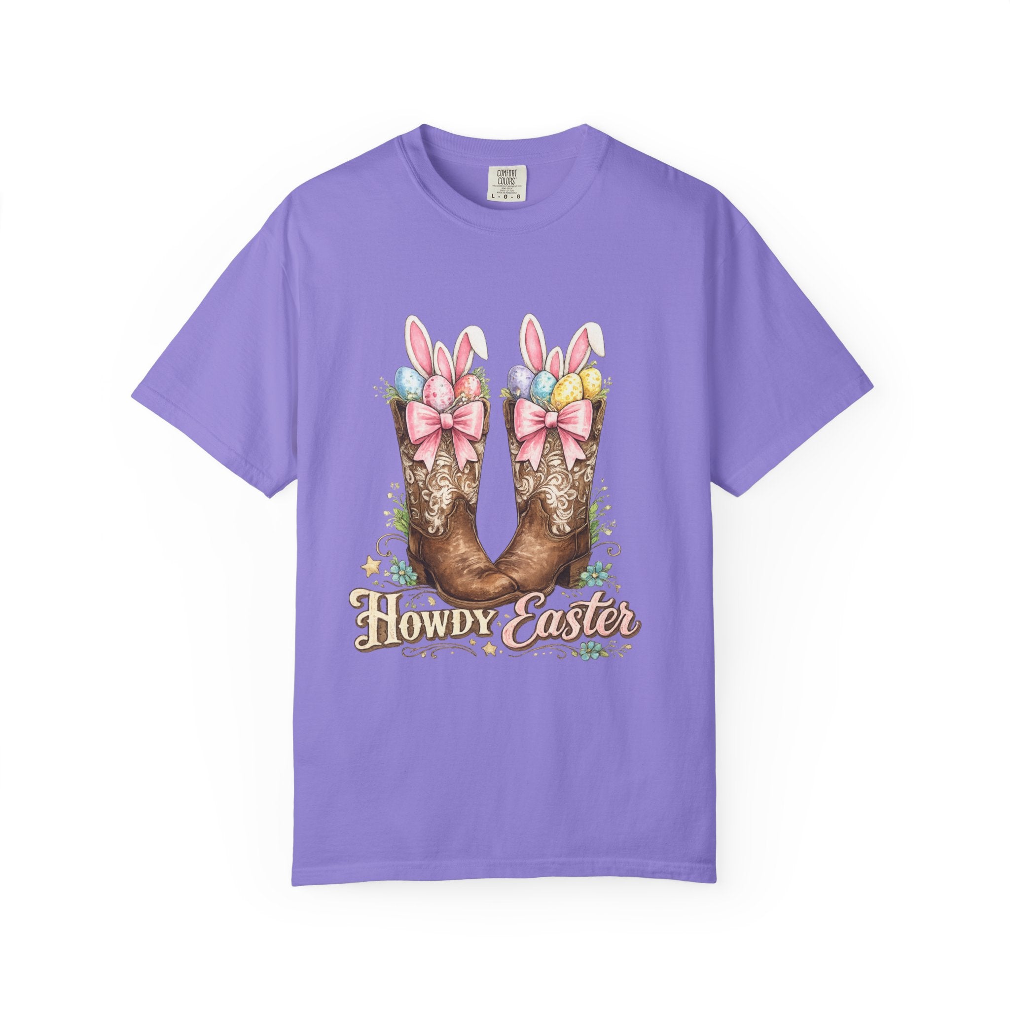 Howdy Easter Cowboy Boots T-Shirt — Western Easter Graphic Tee