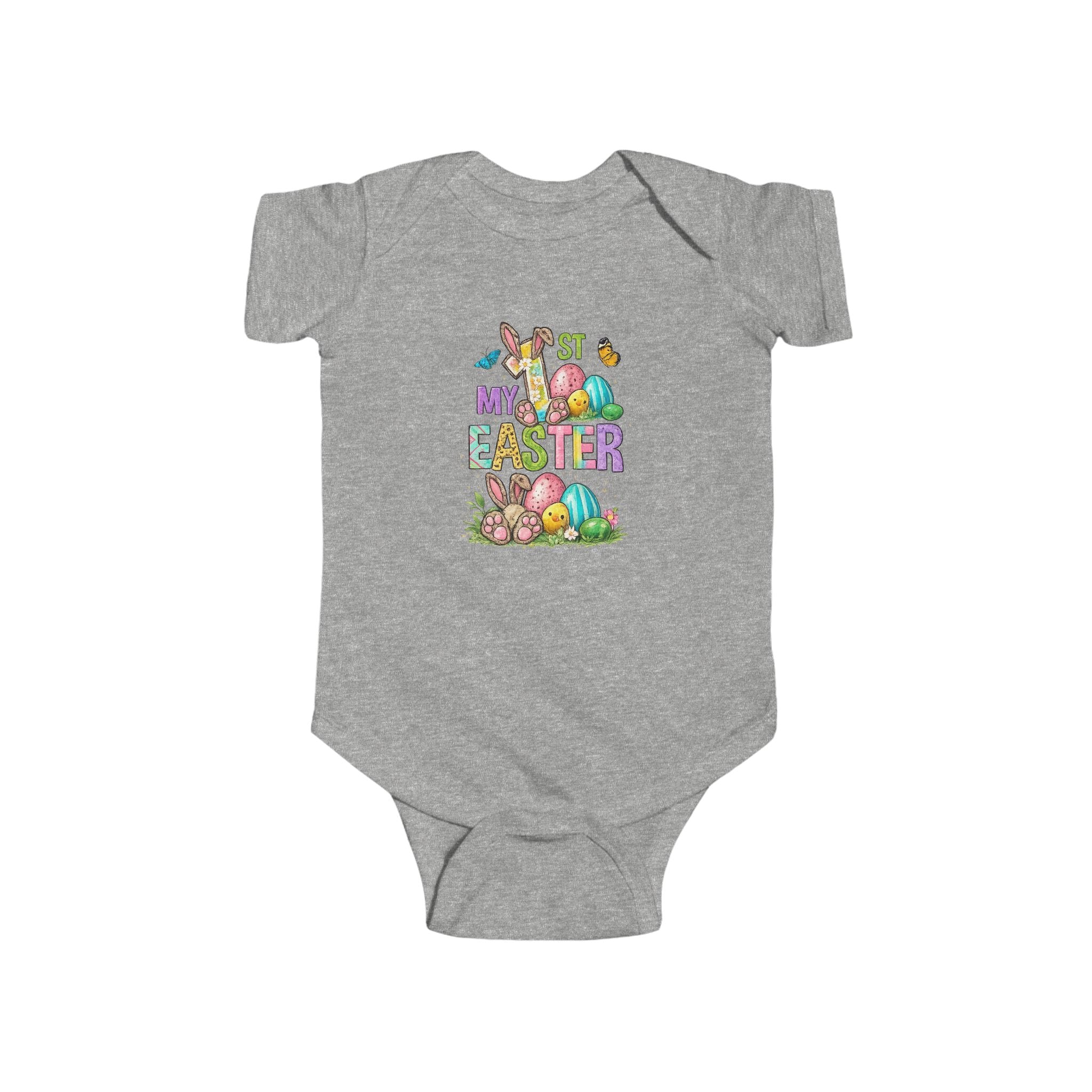 Infant Bodysuit — 'My First Easter' Colorful Bunny & Eggs Baby Onesie