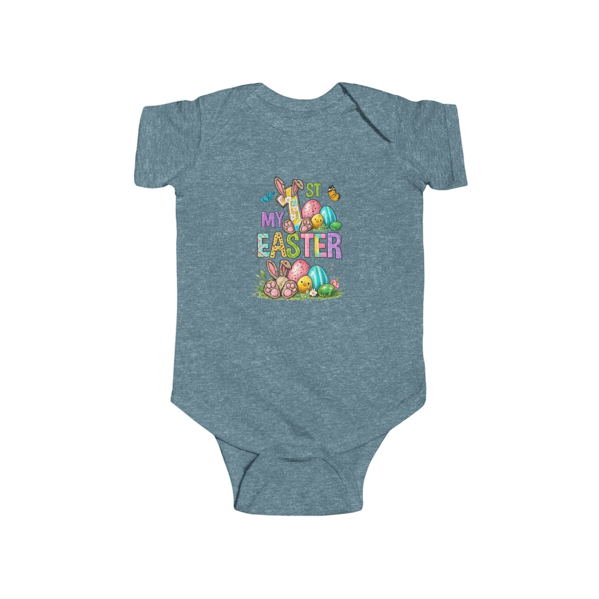 Infant Bodysuit — 'My First Easter' Colorful Bunny & Eggs Baby Onesie