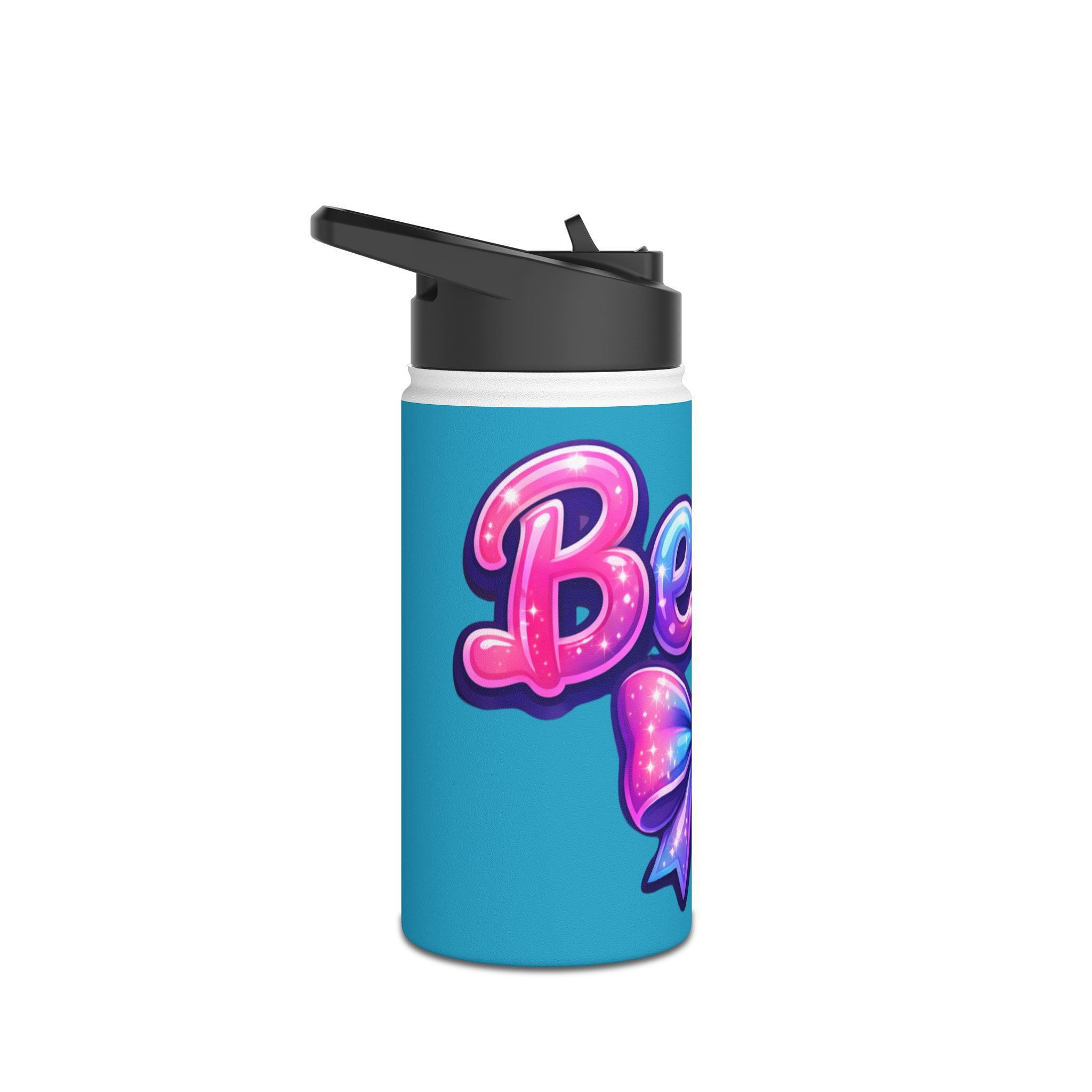 Personalized 'Bella' Stainless Steel Water Bottle — Cute Pink Bow Design