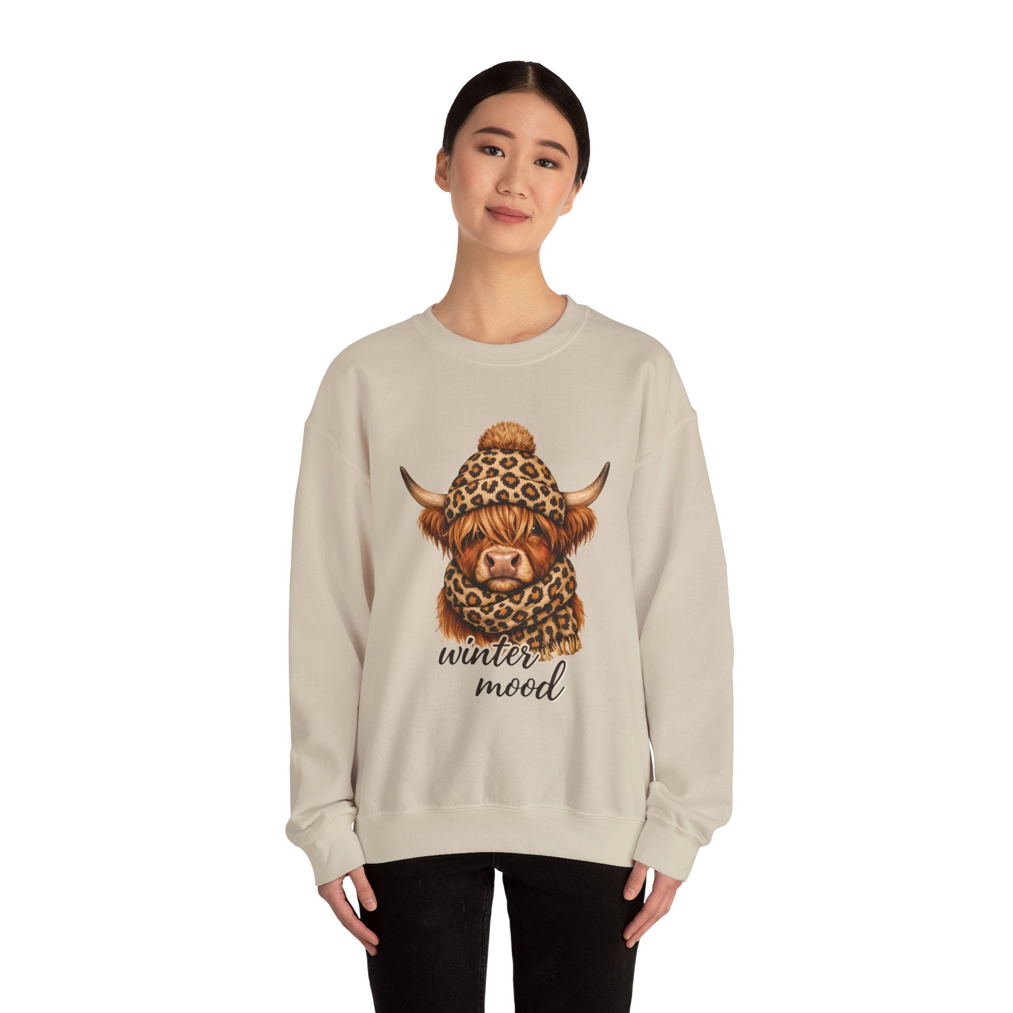 Sweatshirt — Winter Mood Highland Cow Cute Cozy Crewneck