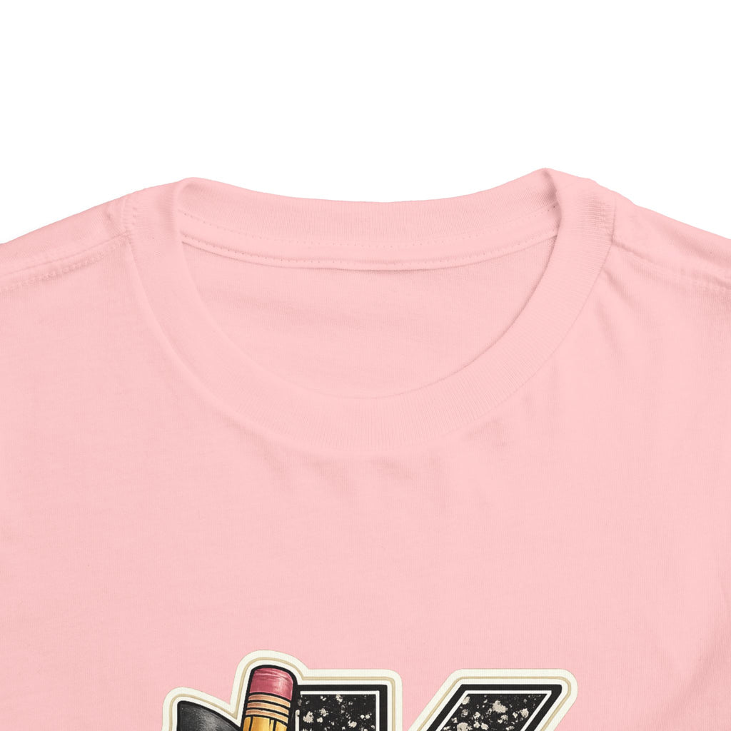 Kids' Letter K Pencil Tee — Monogram Toddler Short Sleeve Shirt