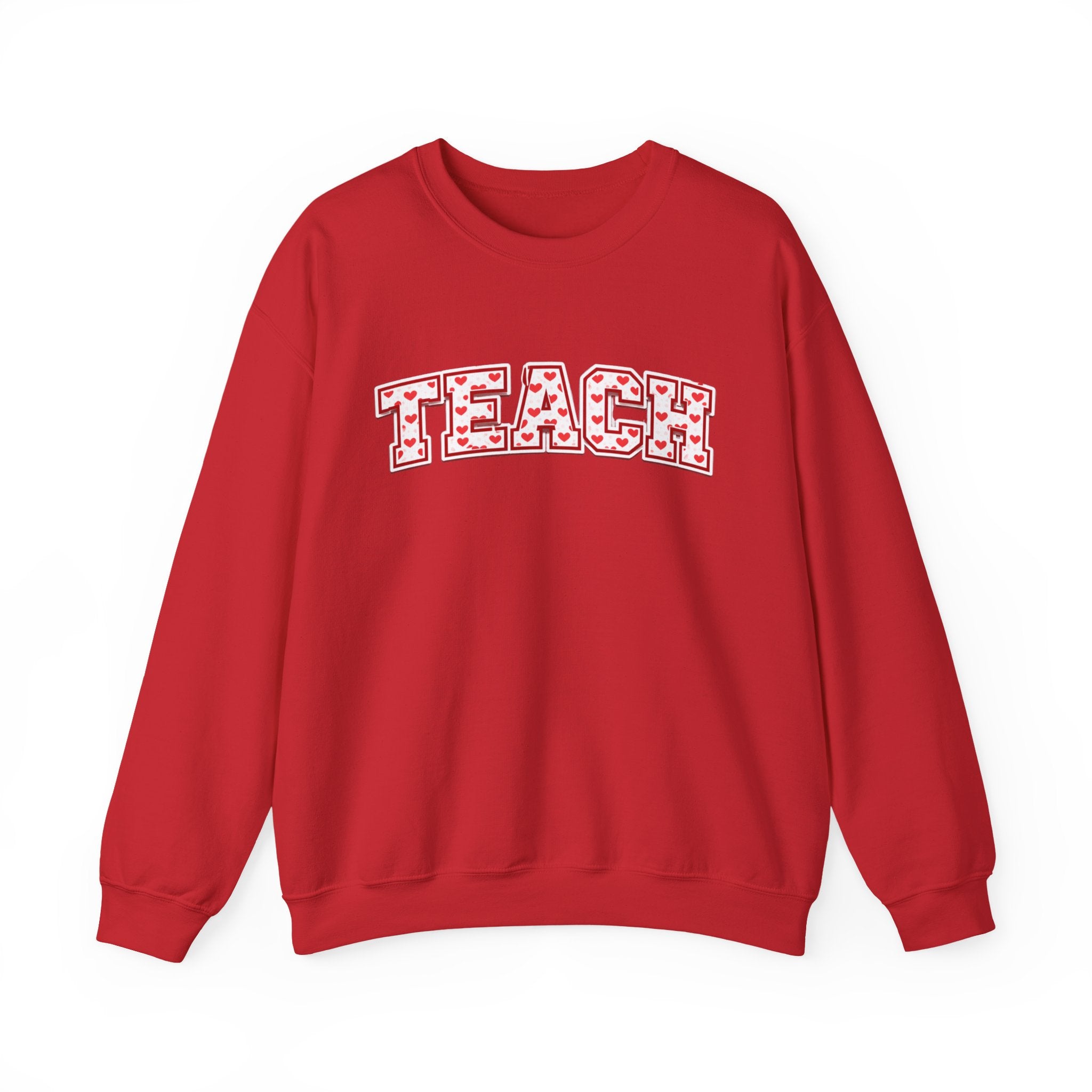 Teach Floral Crewneck Sweatshirt — 'TEACH' Pink Floral Teacher Pullover