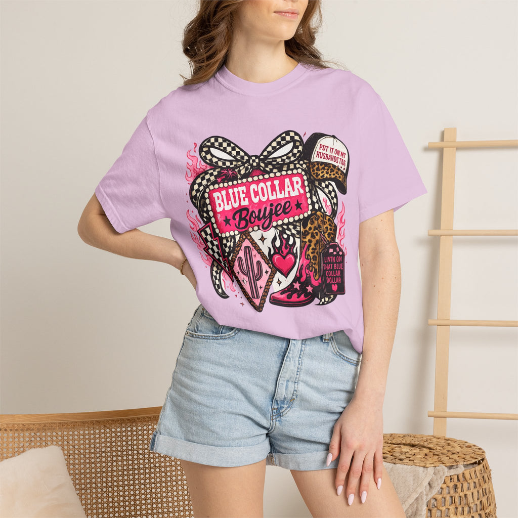 Blue Collar Boujee T-Shirt – Retro Western Cowgirl Graphic Tee