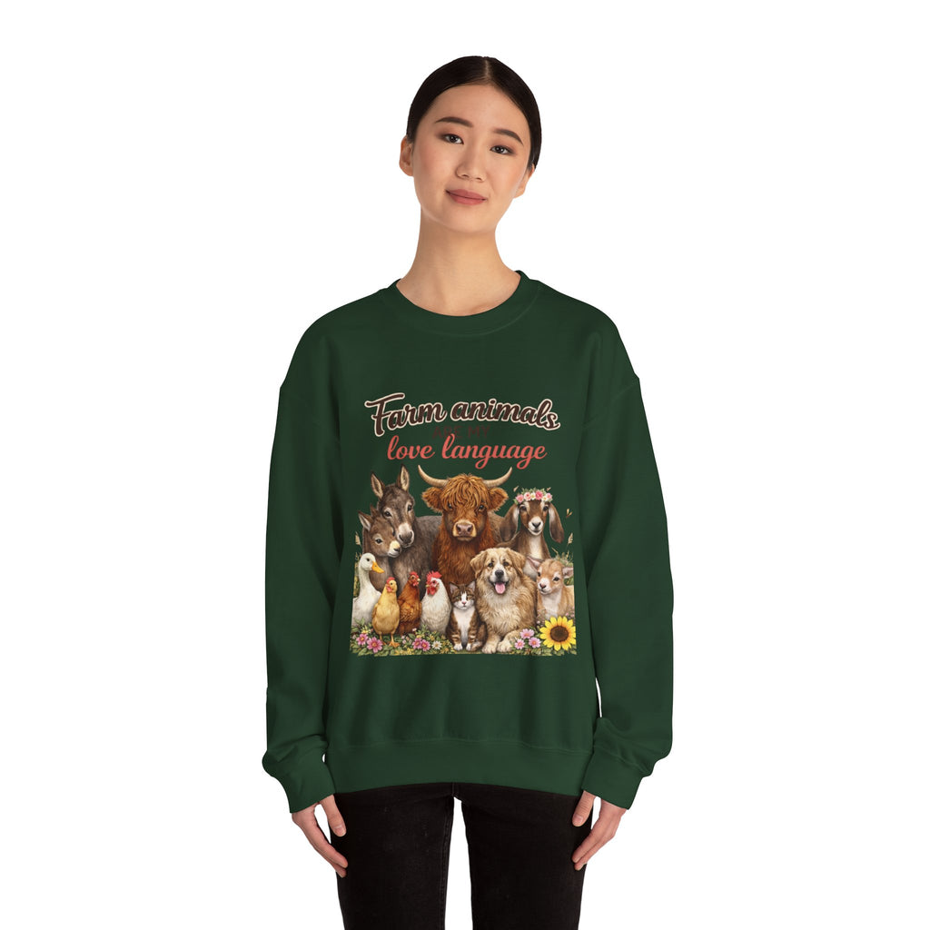 Farm Animals Are My Love Language Crewneck Sweatshirt