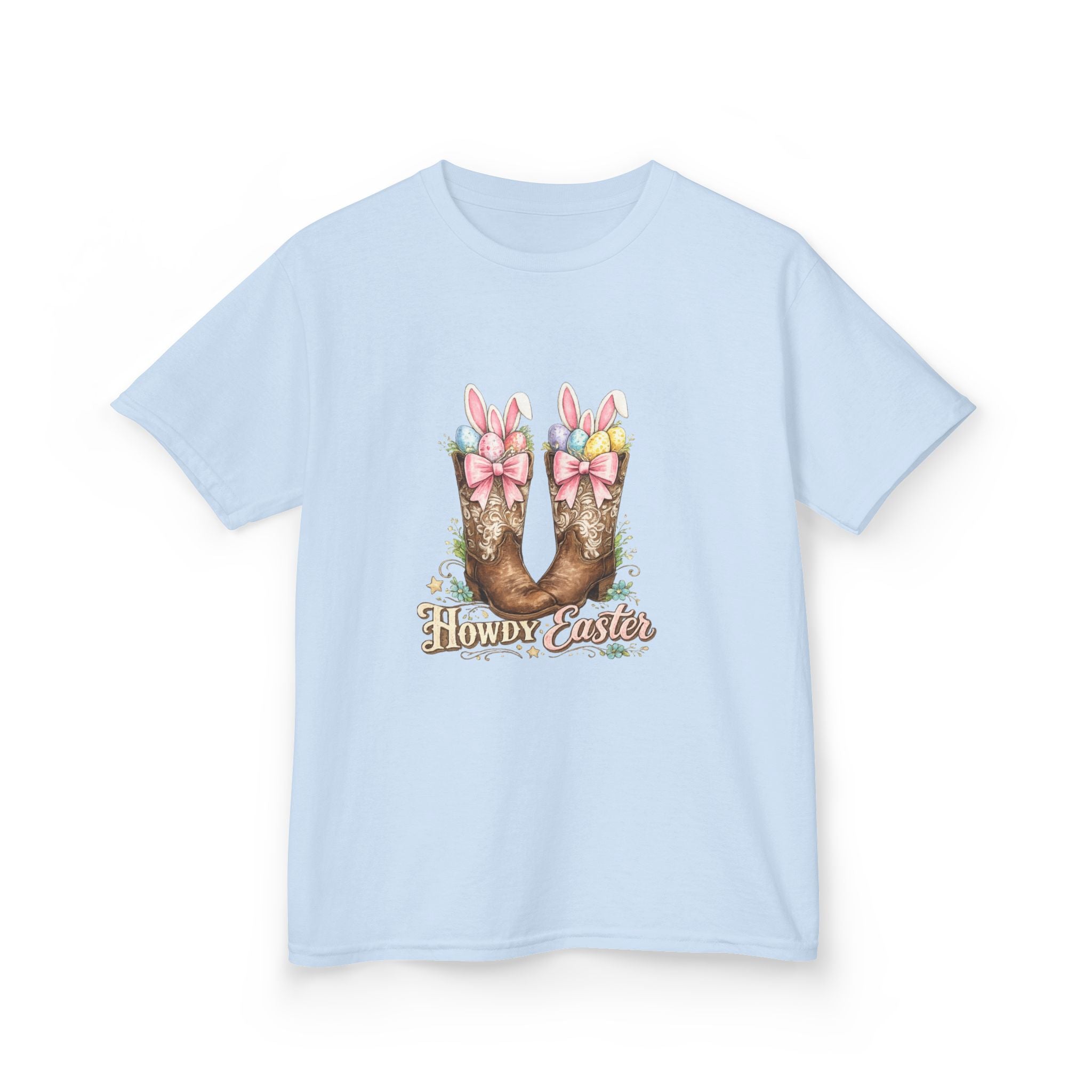 Kids Tee — Howdy Easter Horseshoe with Pastel Bows