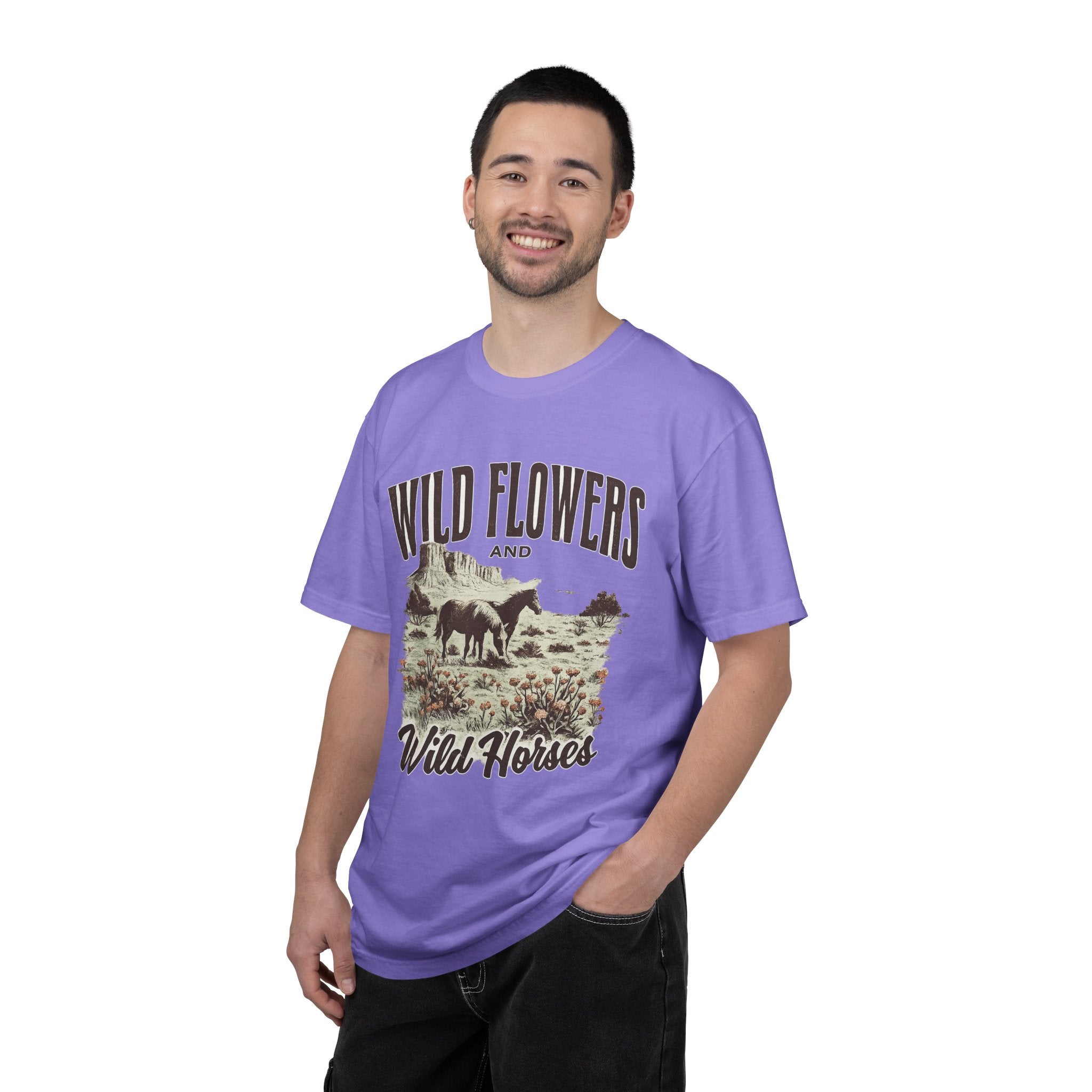 Wild Flowers and Wild Horses Graphic T-Shirt