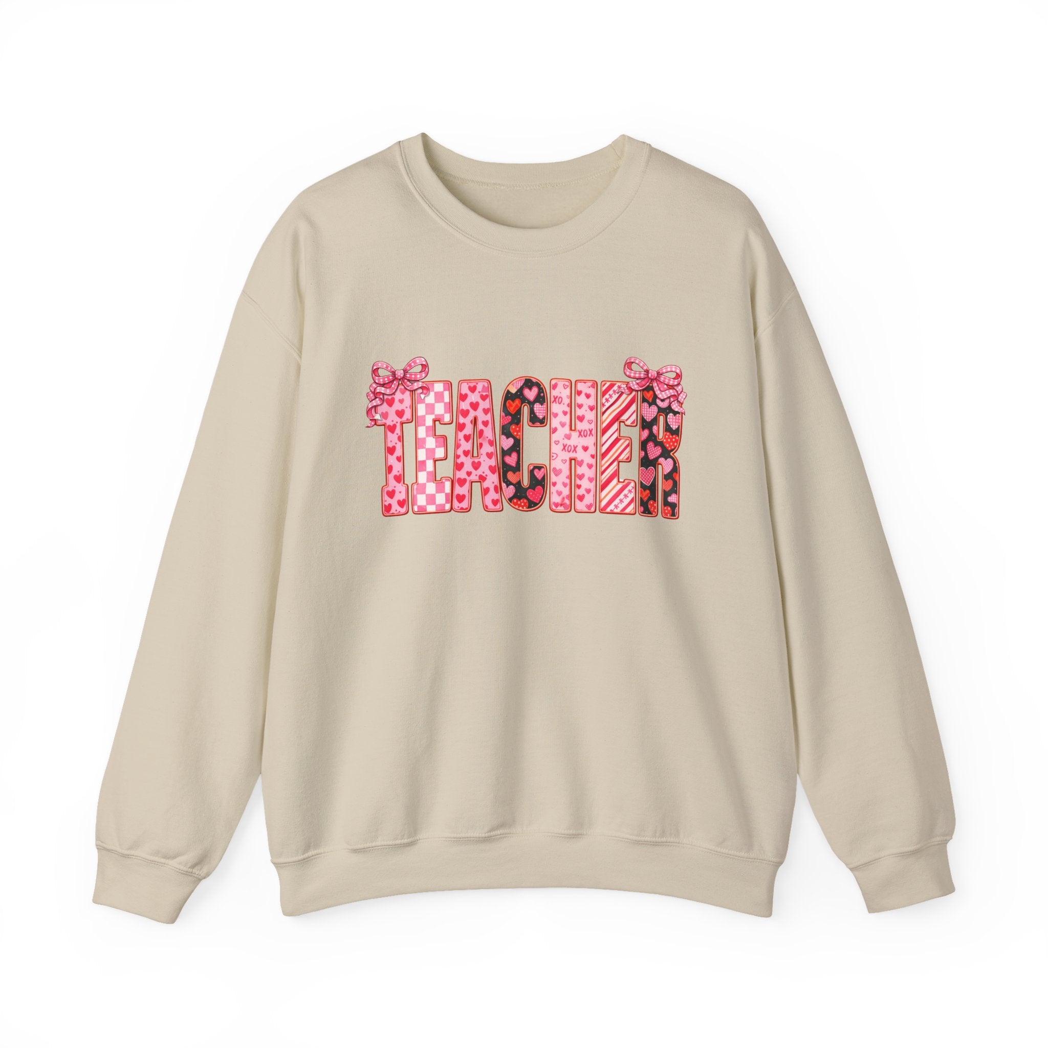 Teacher Leopard Heart Crewneck Sweatshirt