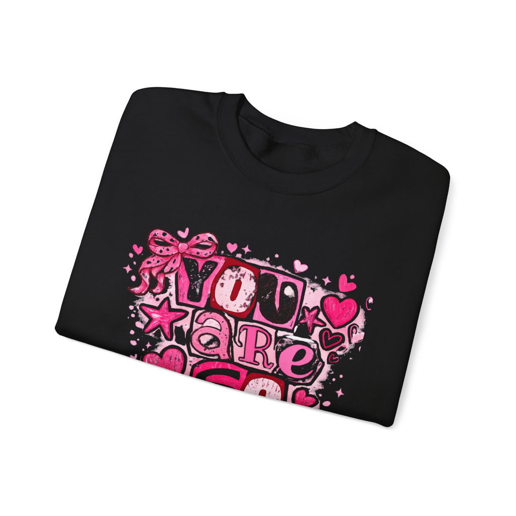 Crewneck Sweatshirt — "You Are So Loved" Christian Heart Design (John 3:16)