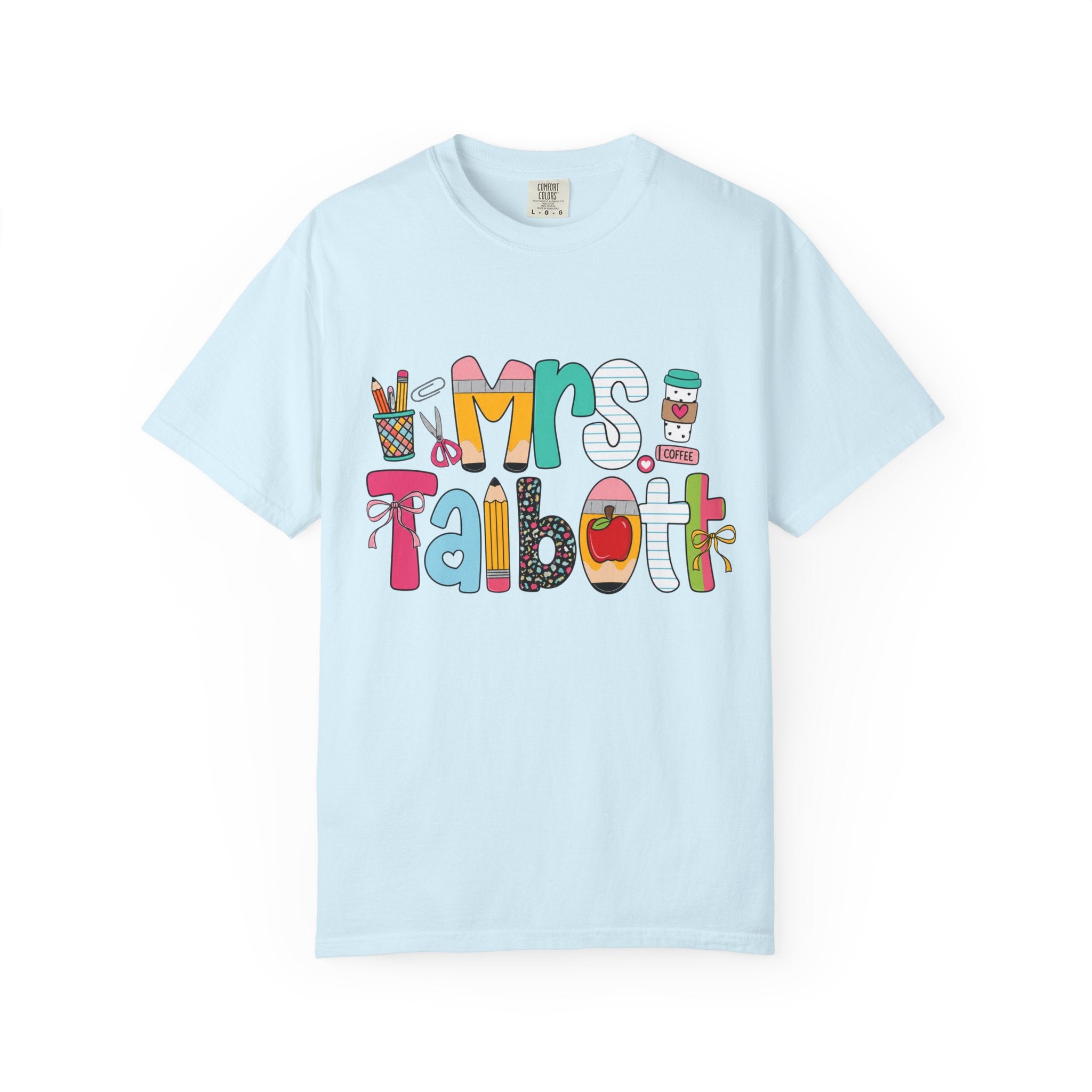 Teacher Name T‑Shirt — "Mrs. Talbott" Cute Classroom Doodle Design