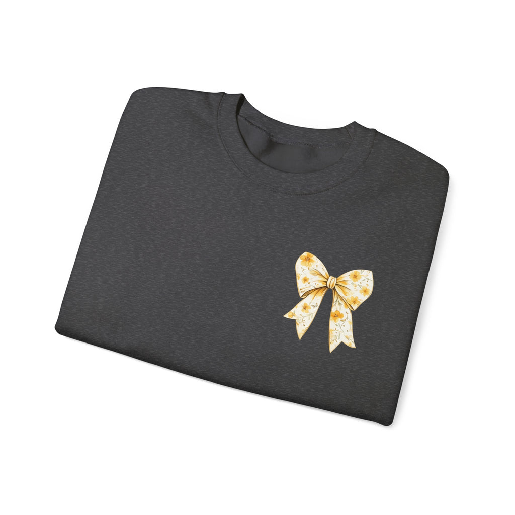 Crewneck Sweatshirt — “God Says You Are” Inspirational Bow Graphic