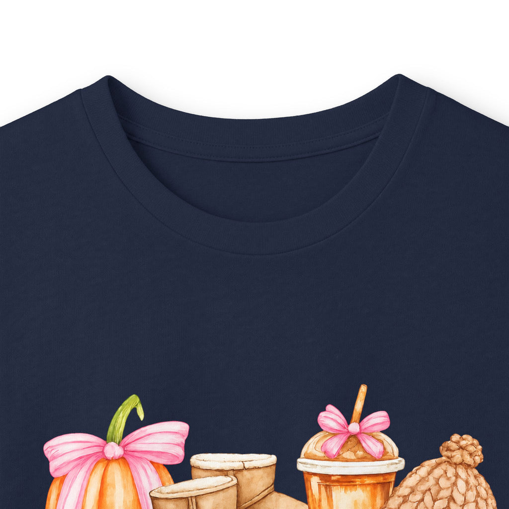 Long Sleeve Tee - Watercolor Pumpkins "#fallbasics" Fall Graphic