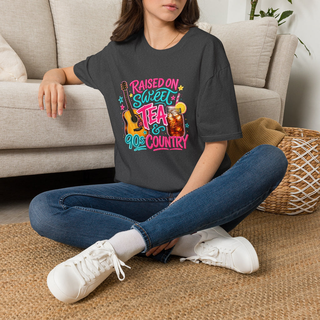 Raised On Sweet Tea T-Shirt — 90s Country Guitar & Iced Tea Graphic Tee