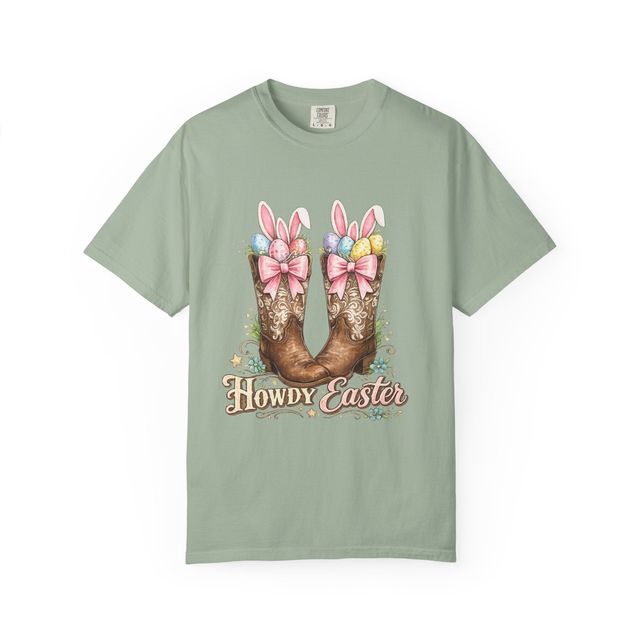 Howdy Easter Cowboy Boots T-Shirt — Western Easter Graphic Tee