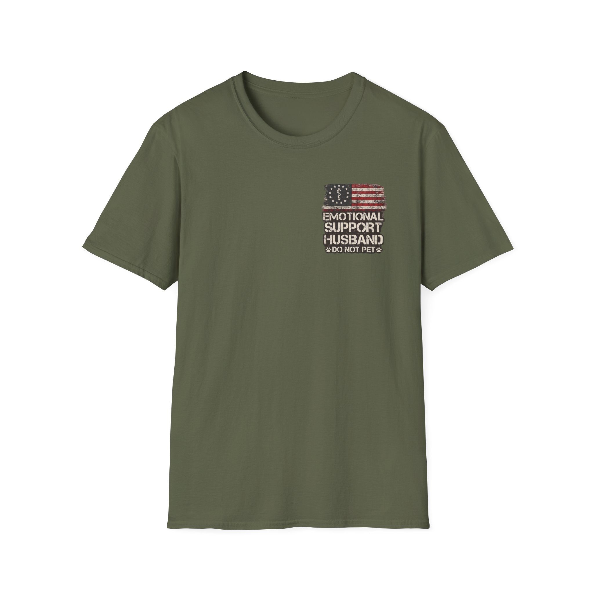 Emotional Support Husband T-Shirt — Patriotic "Do Not Pet" Graphic Tee