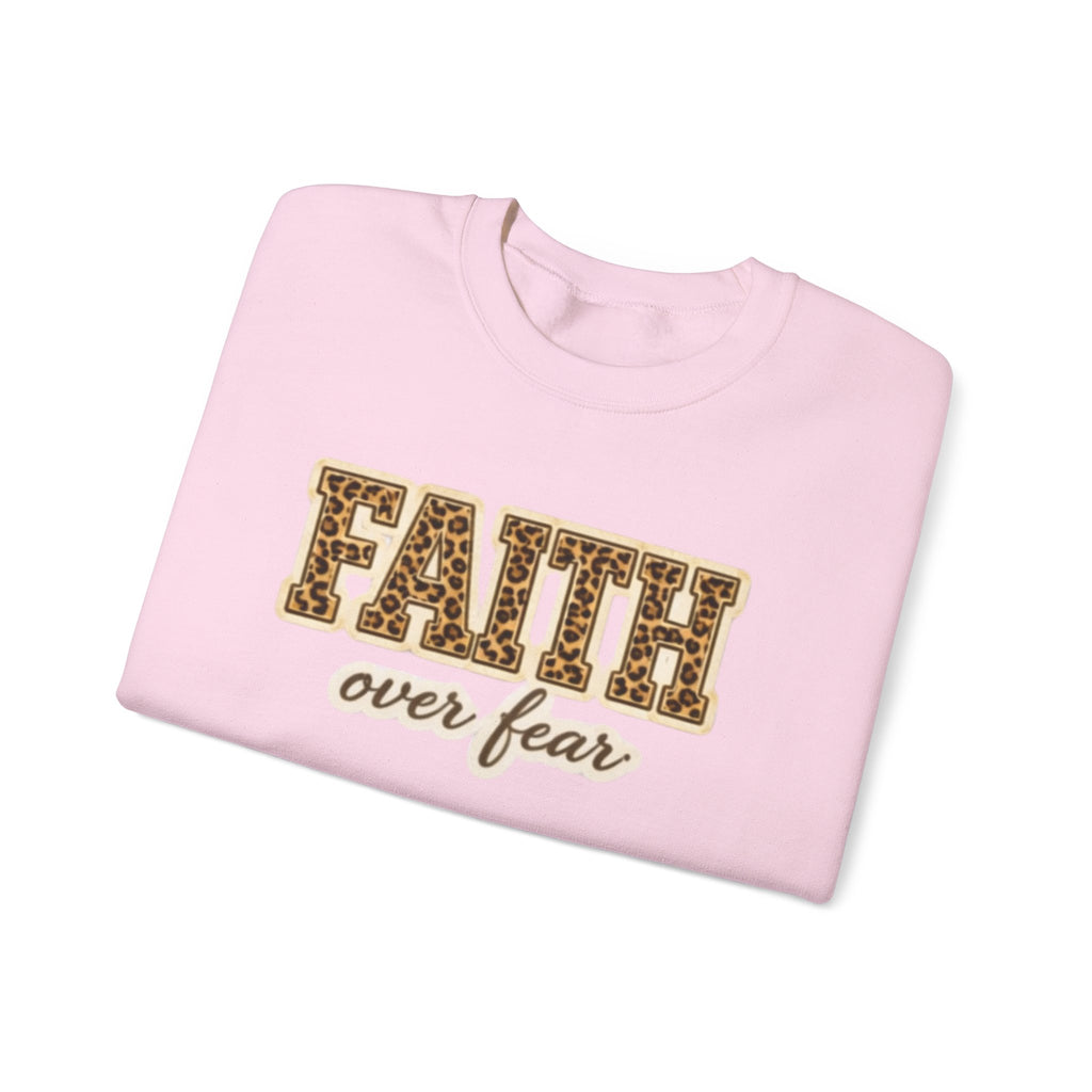 Faith Over Fear Leopard Graphic Sweatshirt
