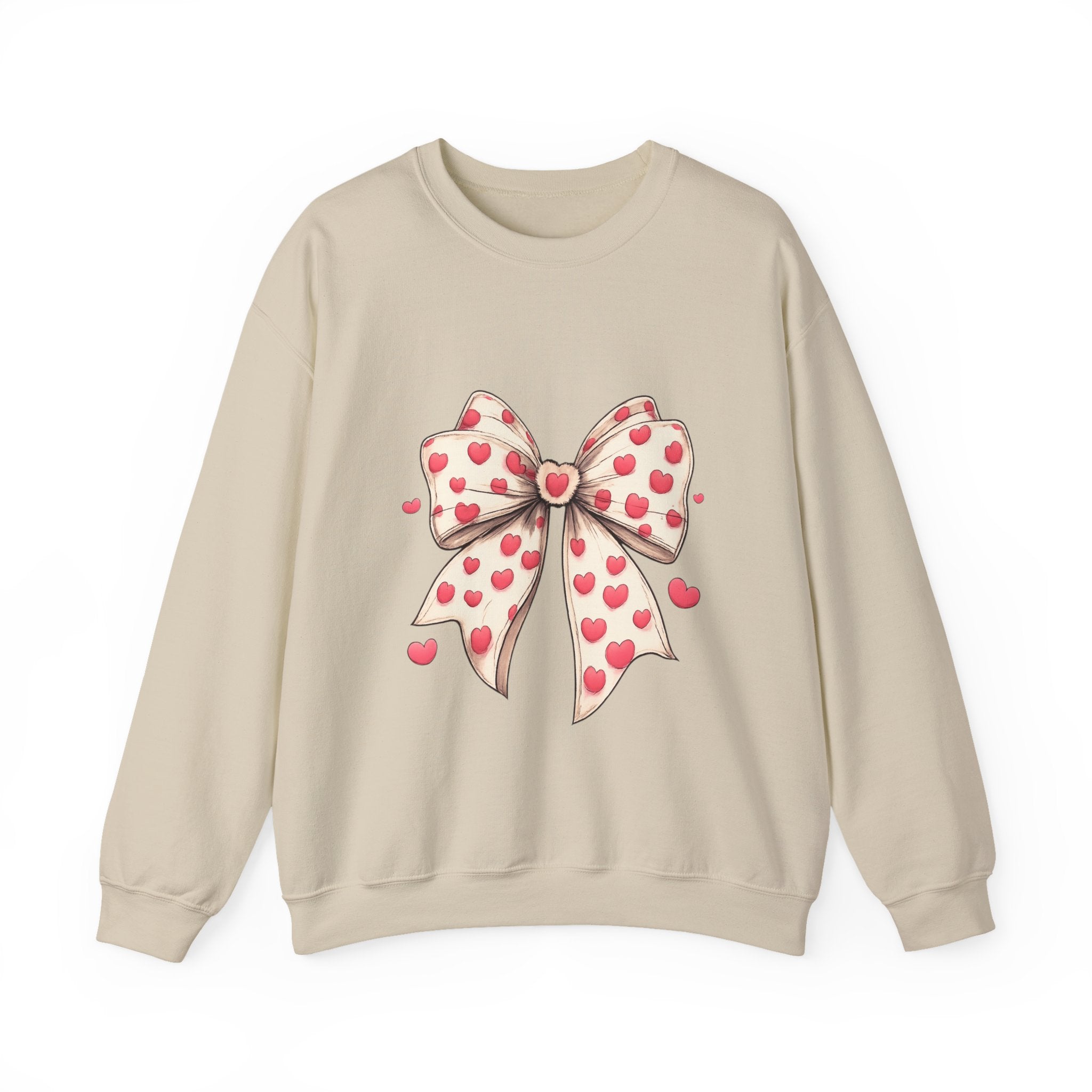 Heart Bow Crewneck Sweatshirt – Cute Valentine’s Day Pullover