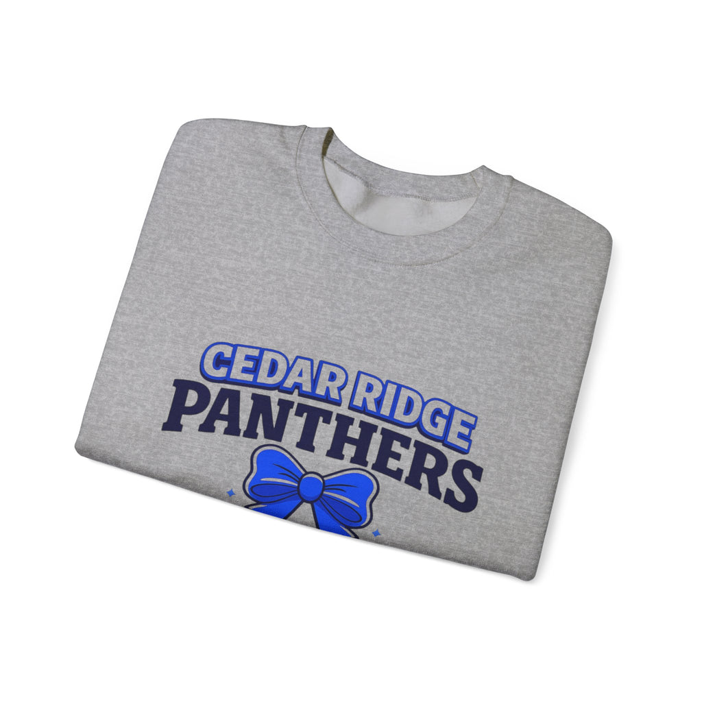 Panthers Crewneck Sweatshirt — Cedar Ridge Panthers Blue Bow School Spirit