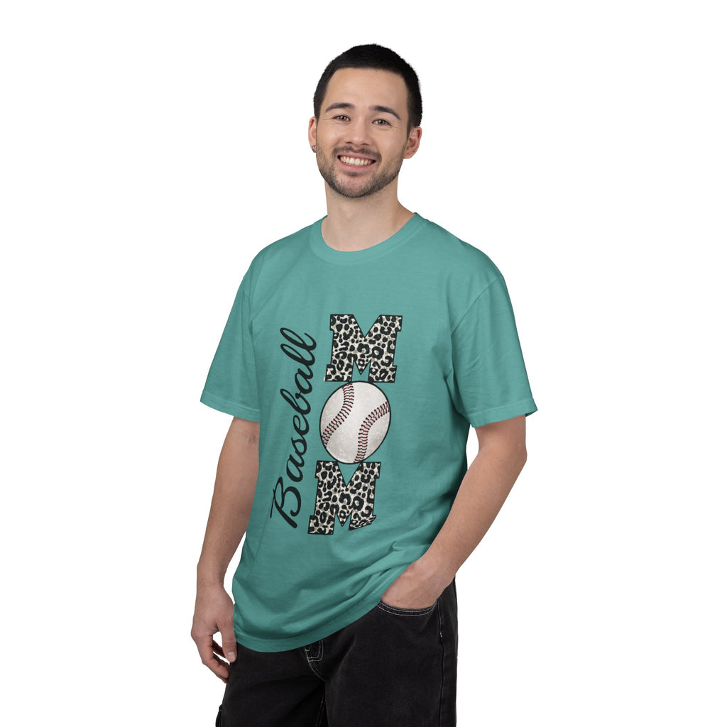Baseball Mom Leopard Print T-Shirt — Baseball Mom Tee with Baseball Graphic