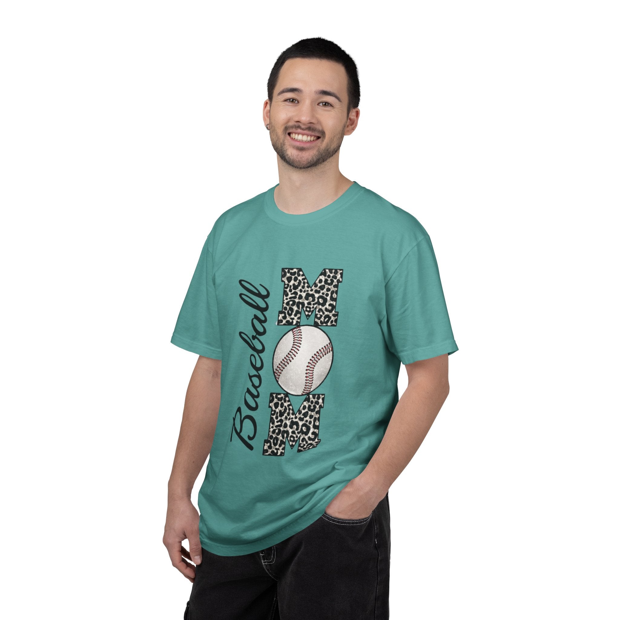 Baseball Mom Leopard Print T-Shirt — Baseball Mom Tee with Baseball Graphic