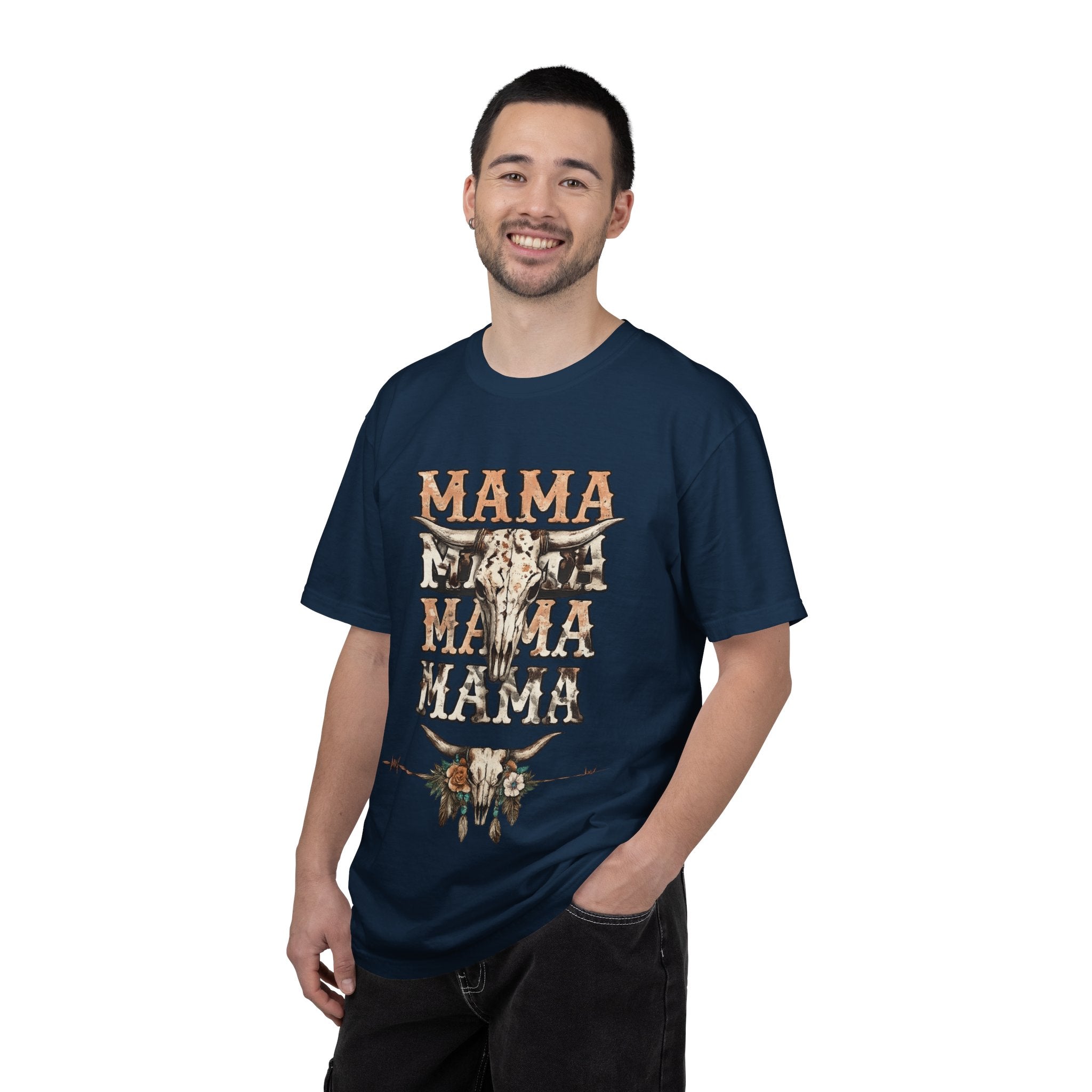 Mama Cow Skull Graphic T-Shirt — Western Boho Mom Tee