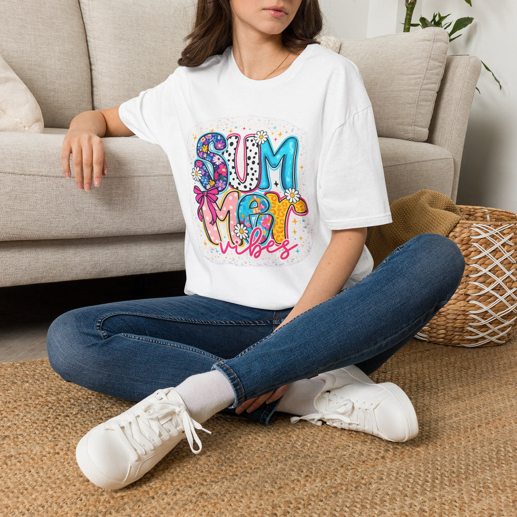 Summer Vibes T-Shirt — Colorful Floral Retro Graphic