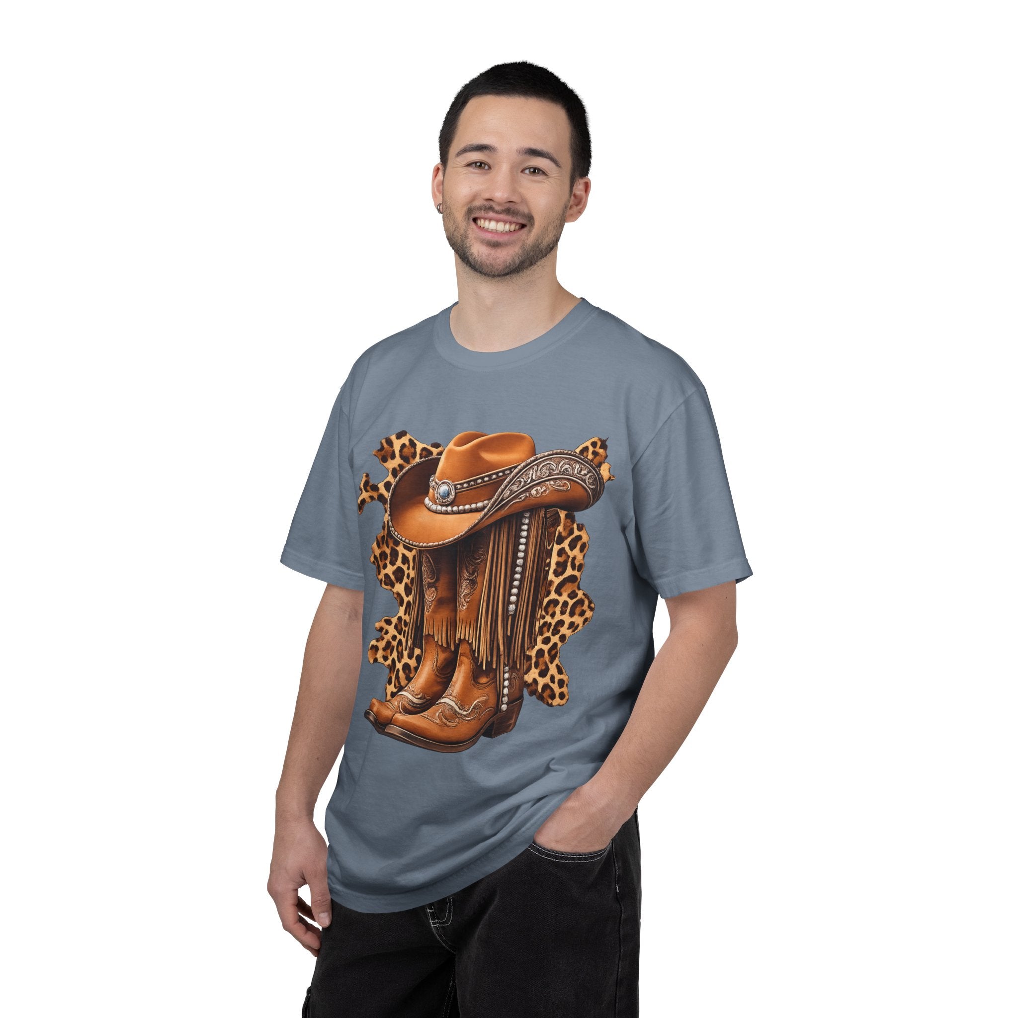 Cowgirl Boots & Hat T-Shirt — Western Leopard Graphic Tee