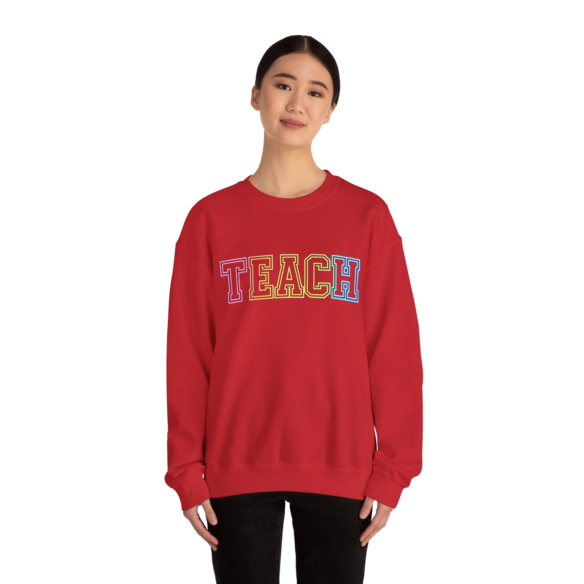 Teacher Rainbow 'TEACH' Crewneck Sweatshirt