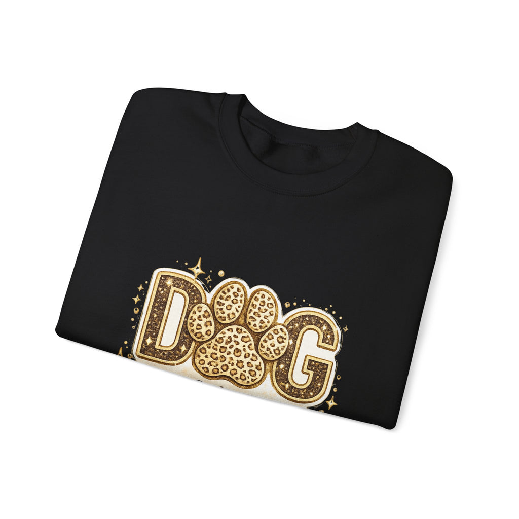 Dog Mama Crewneck Sweatshirt — Leopard Paw Graphic