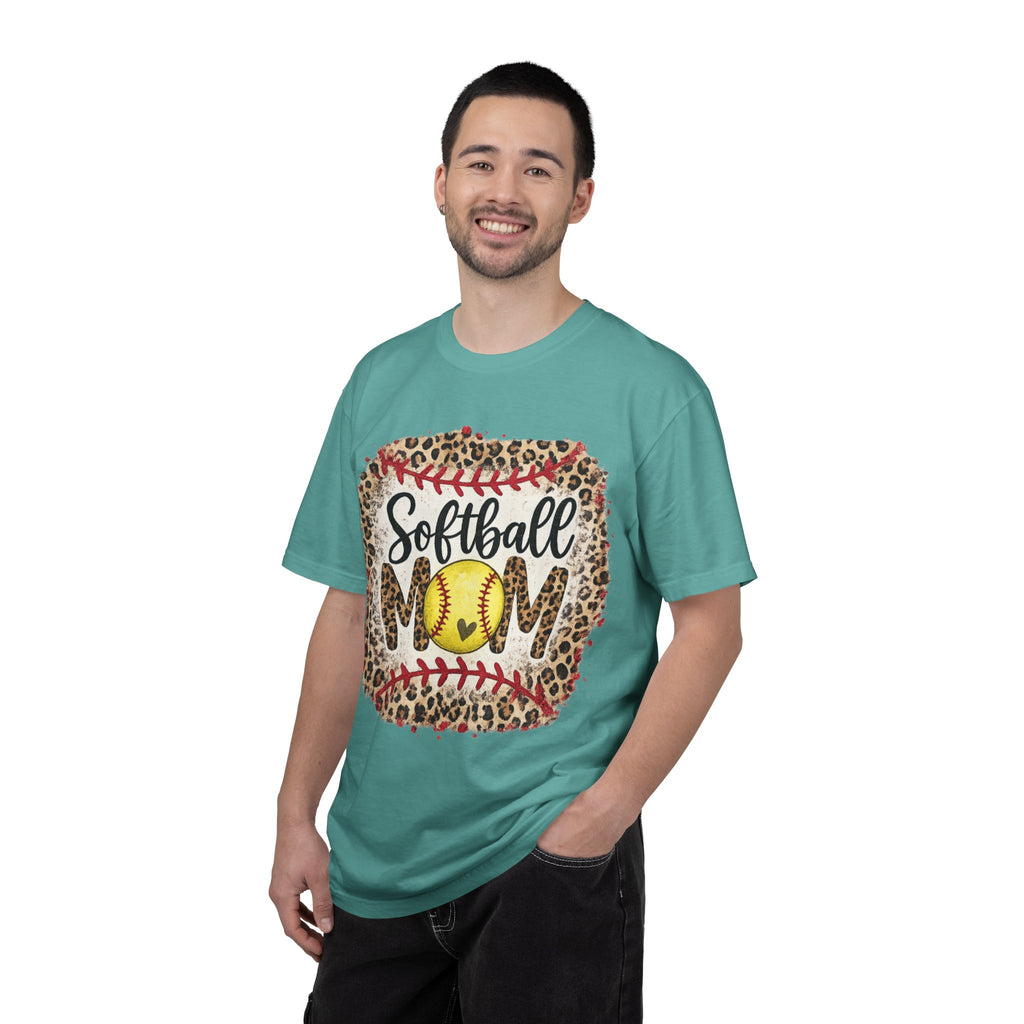 Softball Mom Leopard Graphic T-Shirt
