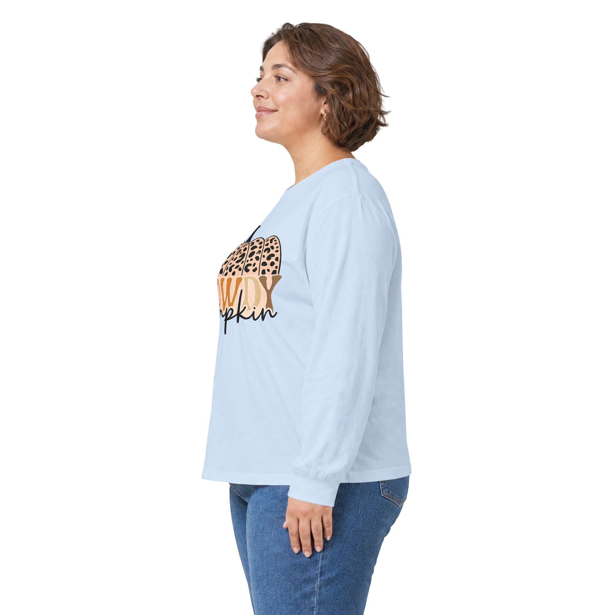 Howdy Pumpkin Long Sleeve Tee — Leopard Print Fall Graphic Shirt