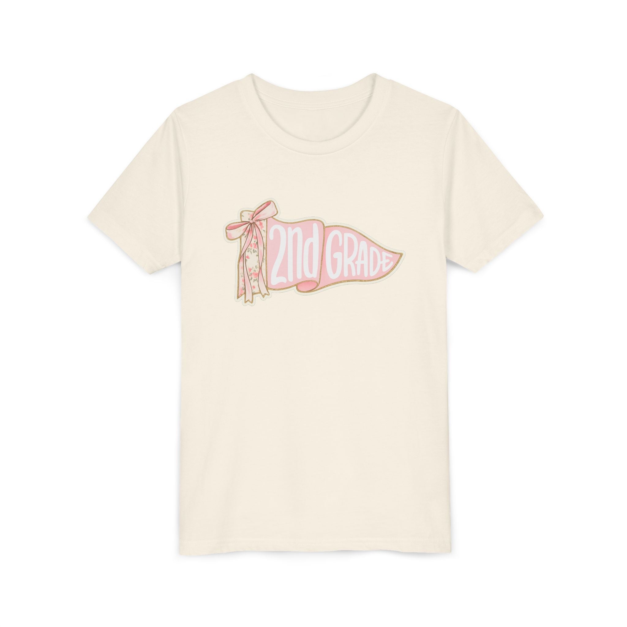 2nd Grade Pennant Kids T‑Shirt — Cute Pink Back-to-School Tee for Girls