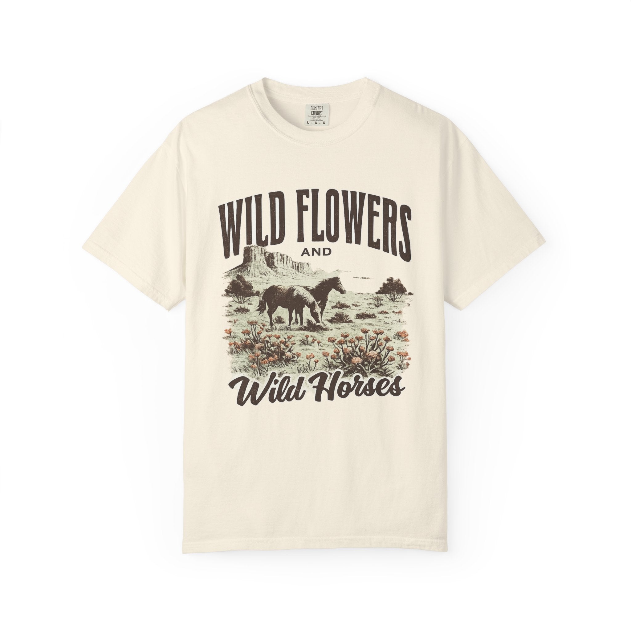 Wild Flowers and Wild Horses Graphic T-Shirt