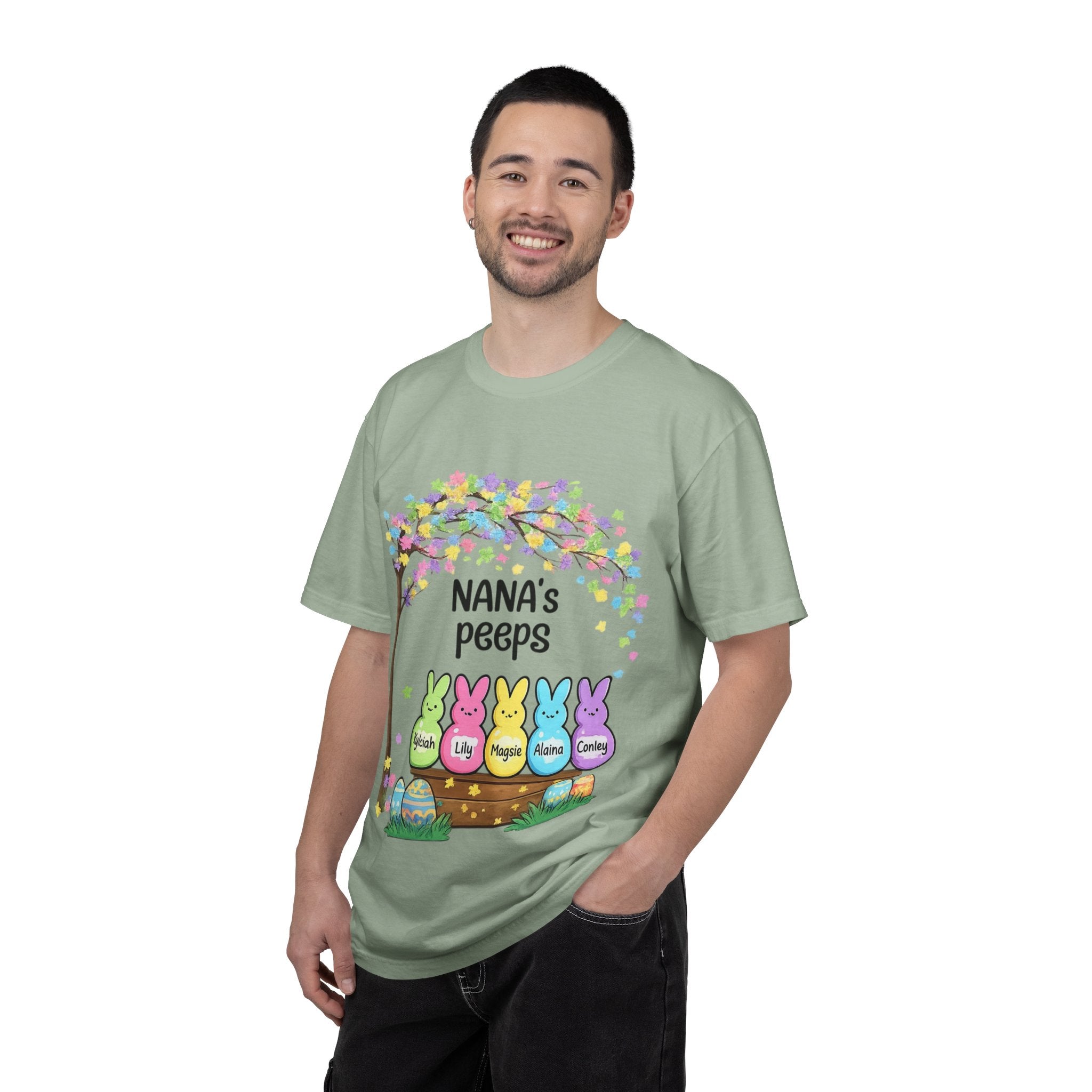 Nana's Peeps Easter T-Shirt — Personalized Grandma Bunny Family Tee