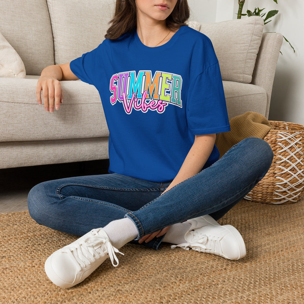 Summer Vibes T-Shirt — Colorful Retro Beach Graphic Tee