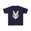 Kids Bunny Bubblegum Tee — Cute Bunny with Bow & Glasses Kids T-Shirt
